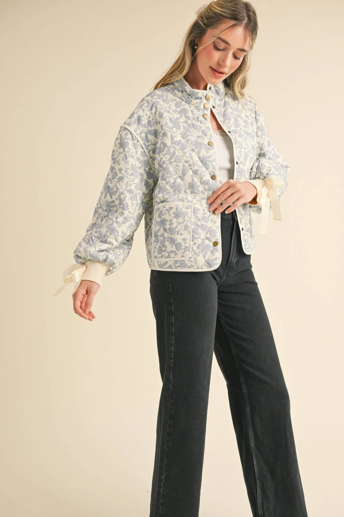 Adorable Floral Quilted Jacket - Image 9