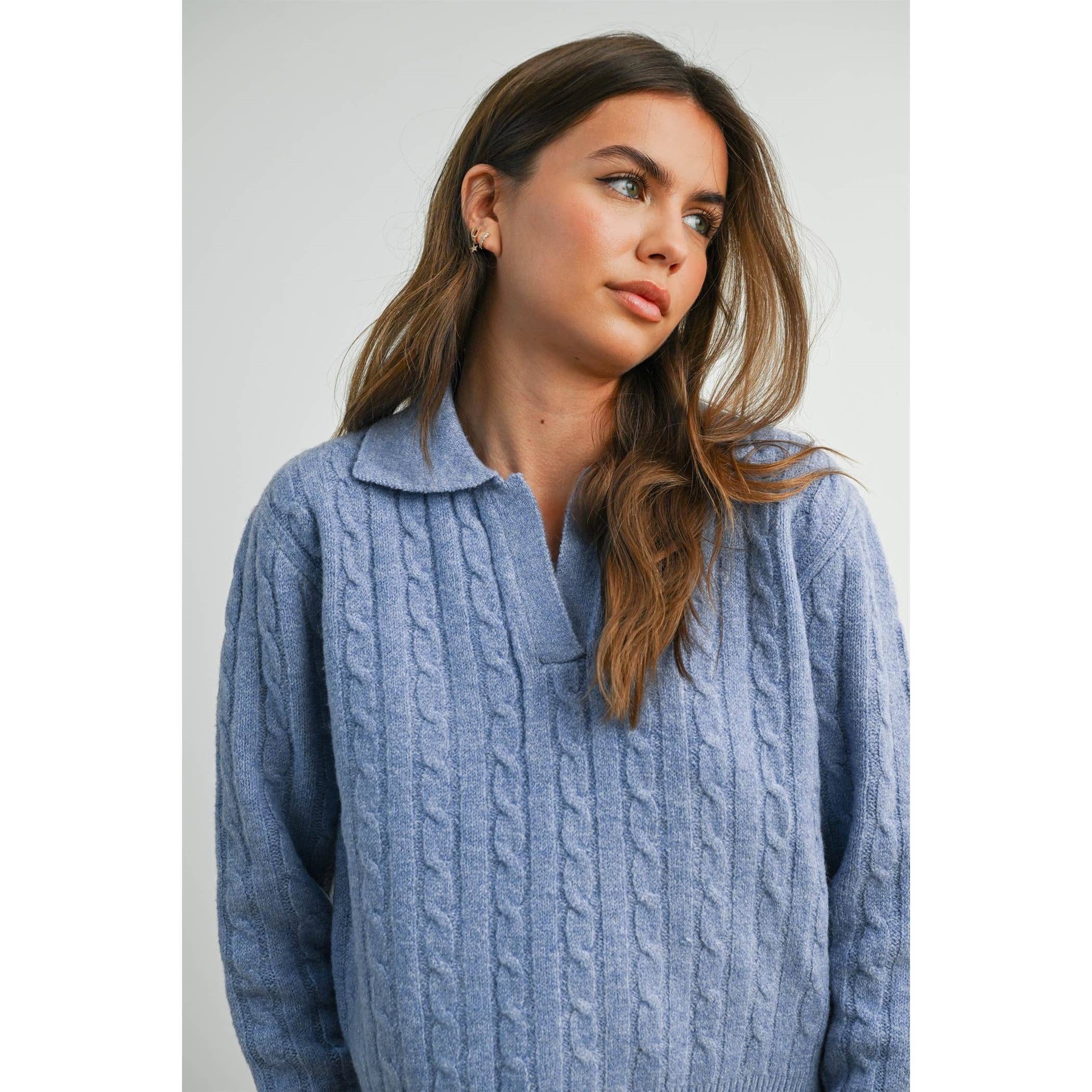 Brook Cable Collared Sweater - Image 10