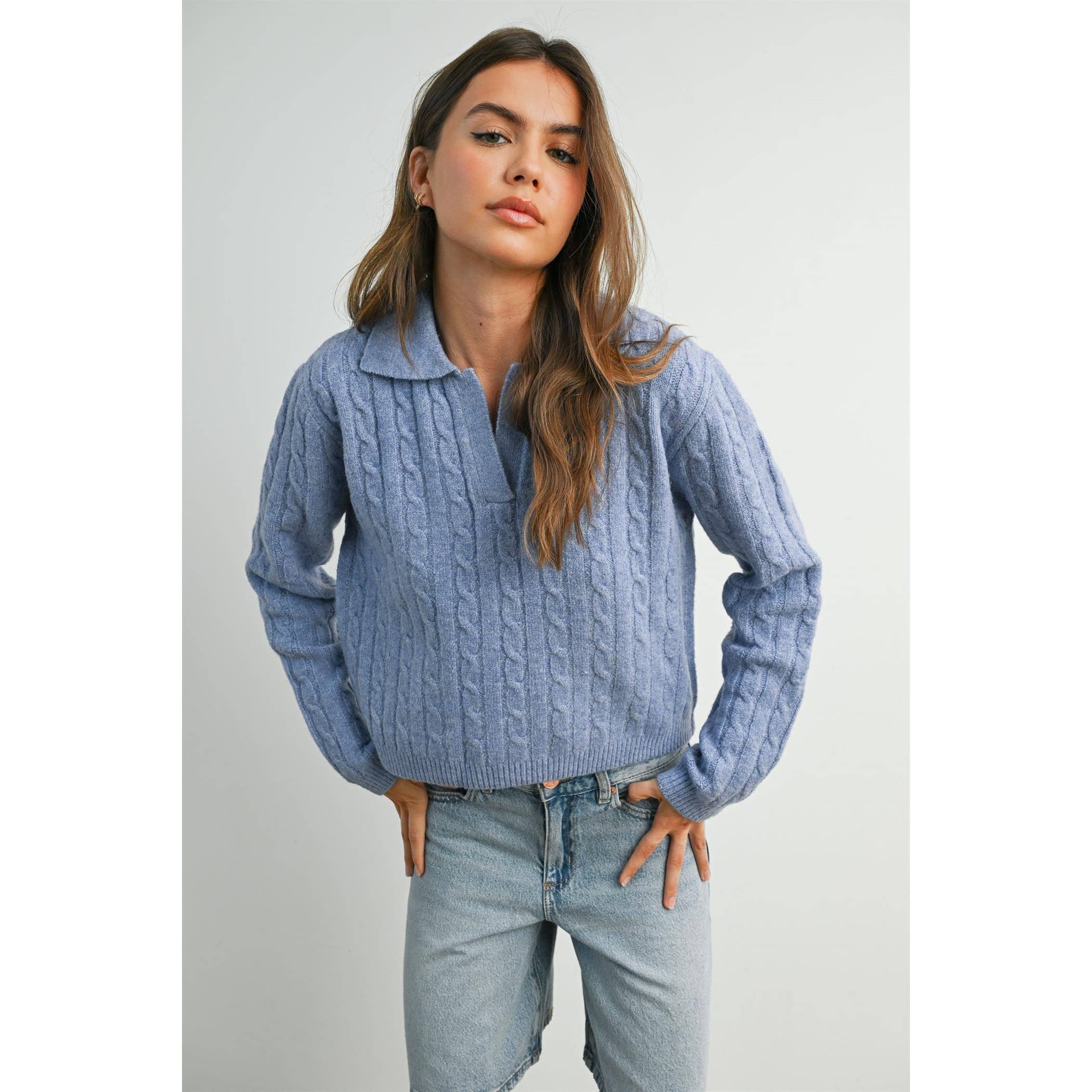 Brook Cable Collared Sweater - Image 3