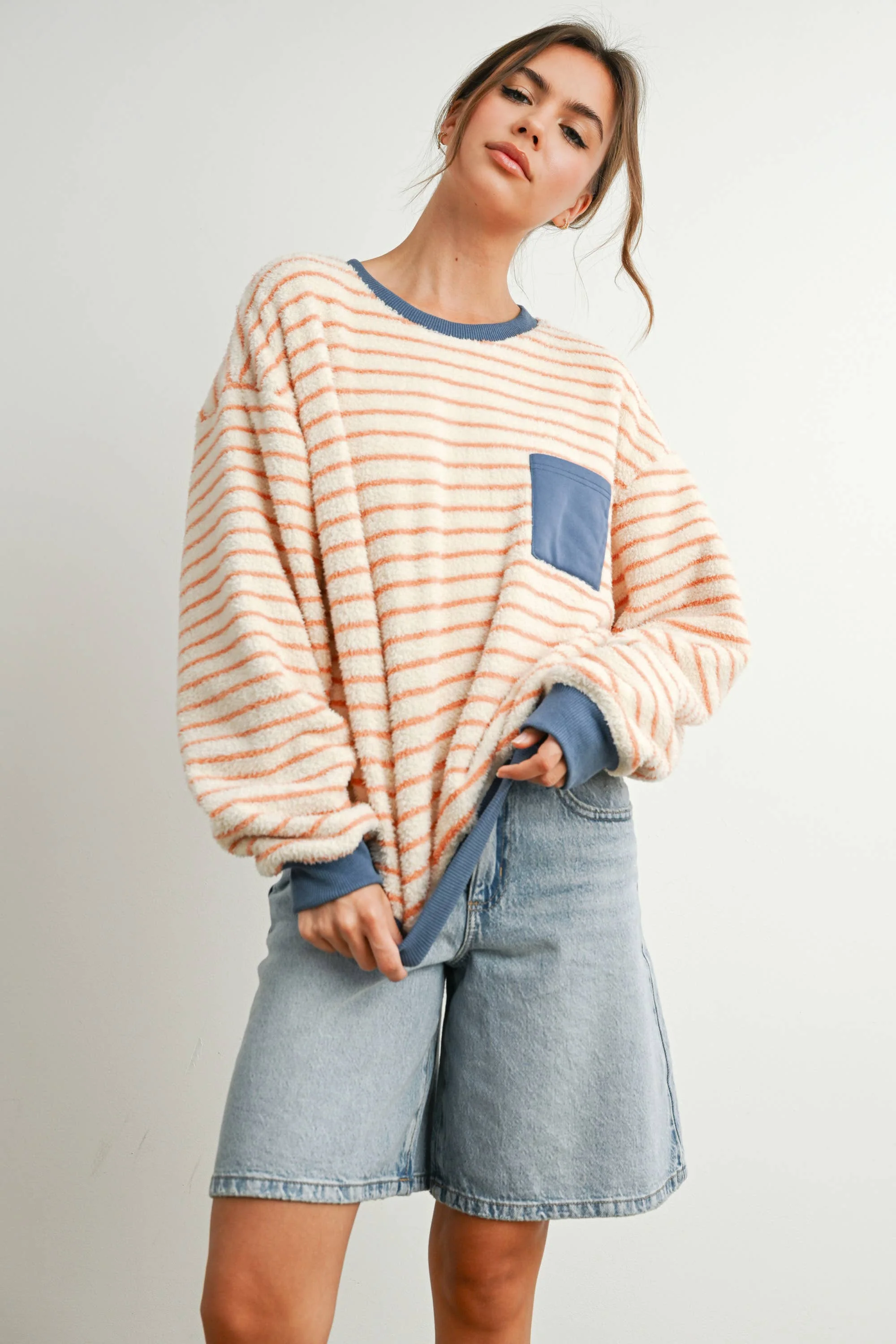 Doni Striped Oversized Crewneck Pullover - Image 6