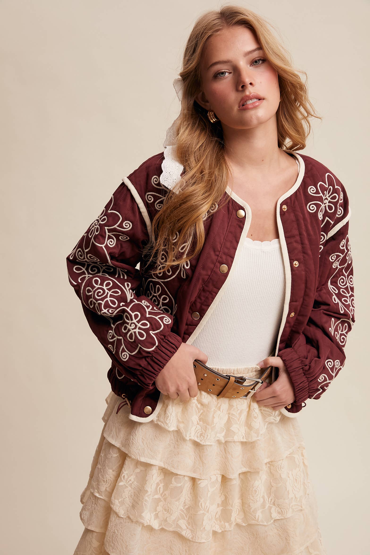 Embroidered Quilted Jacket - Image 4