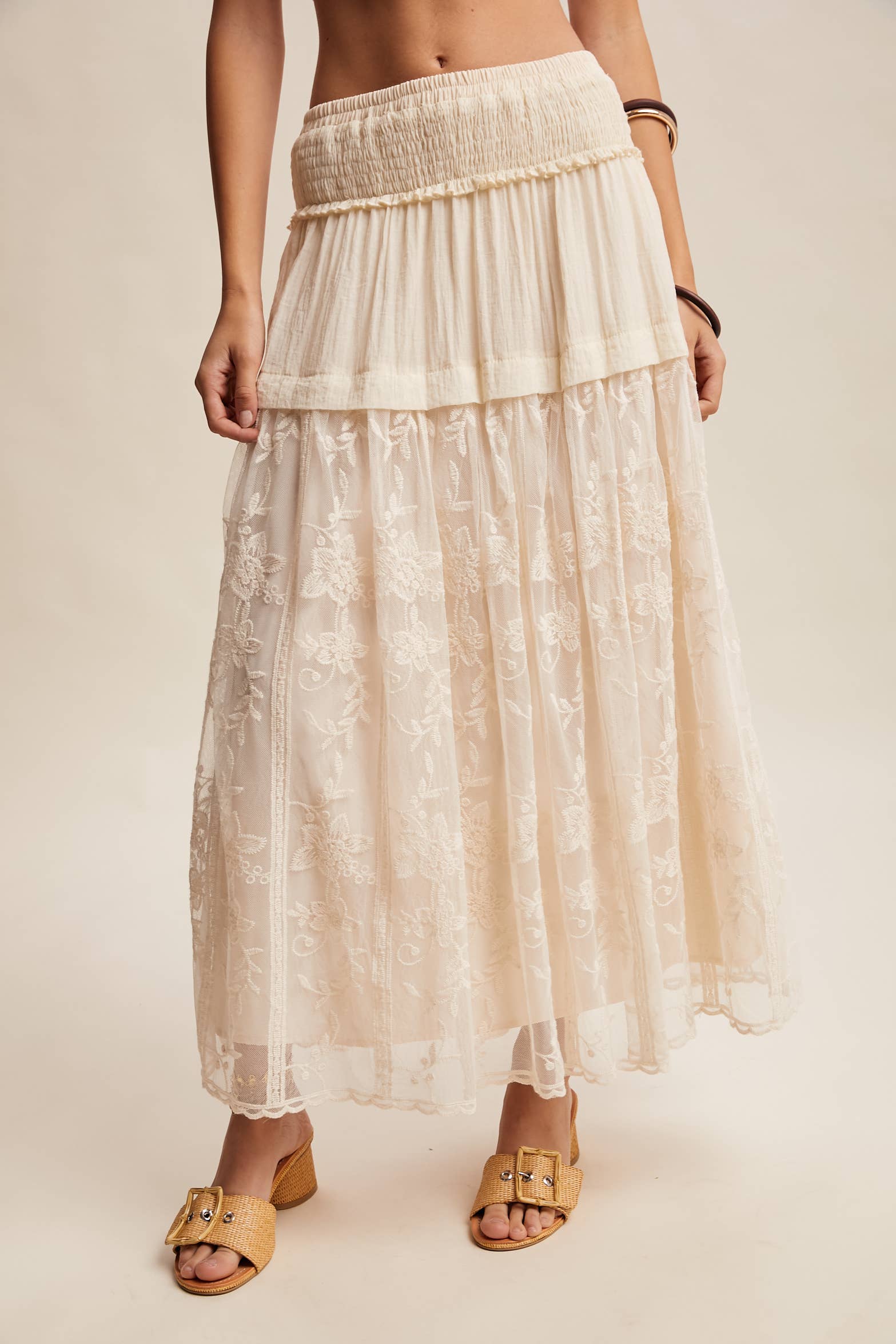 Vintage Floral Embroidered Maxi Skirt - Image 4