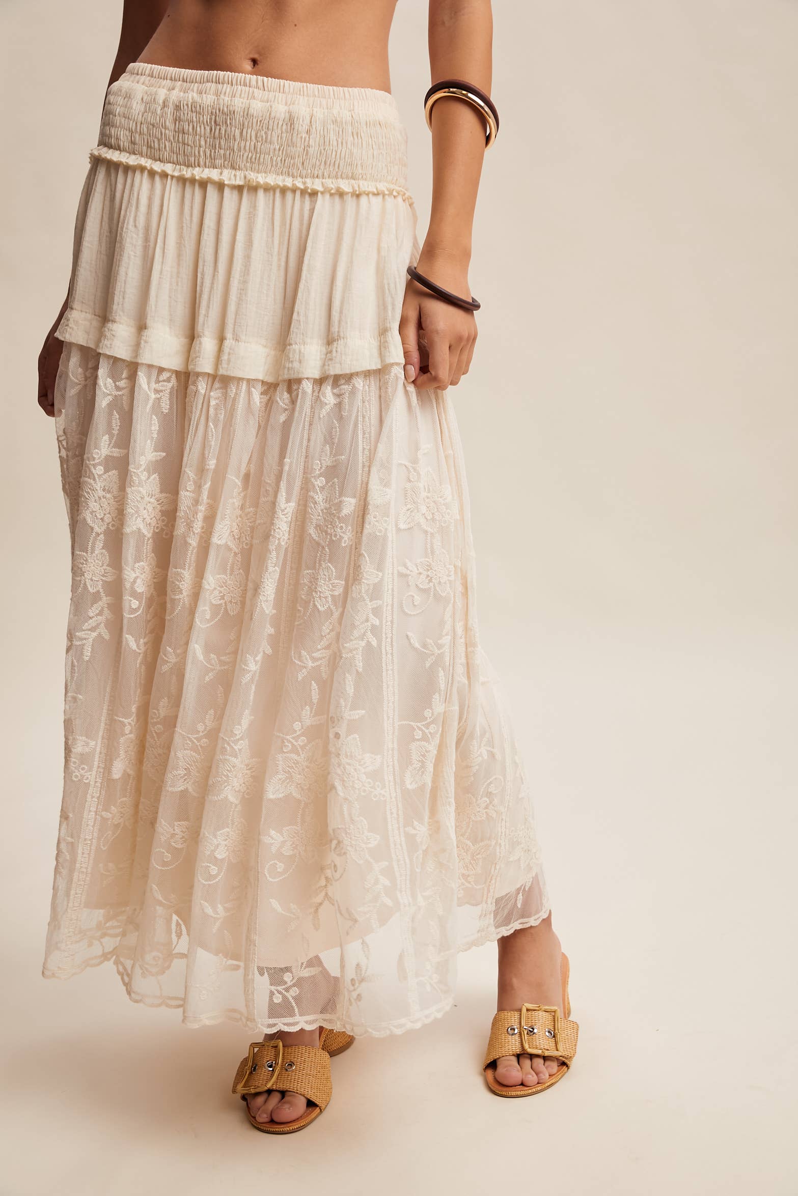 Vintage Floral Embroidered Maxi Skirt - Image 5