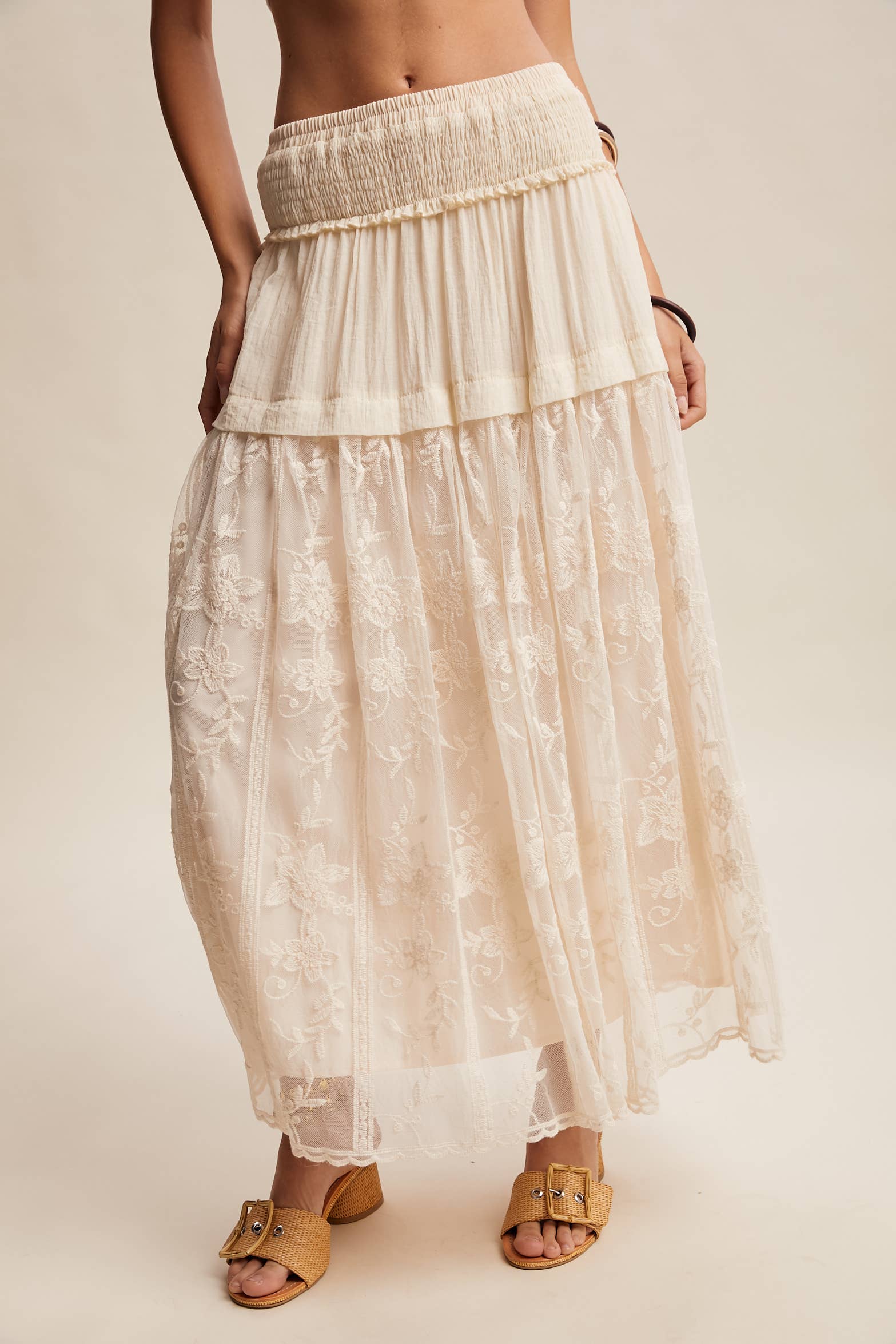 Vintage Floral Embroidered Maxi Skirt - Image 6