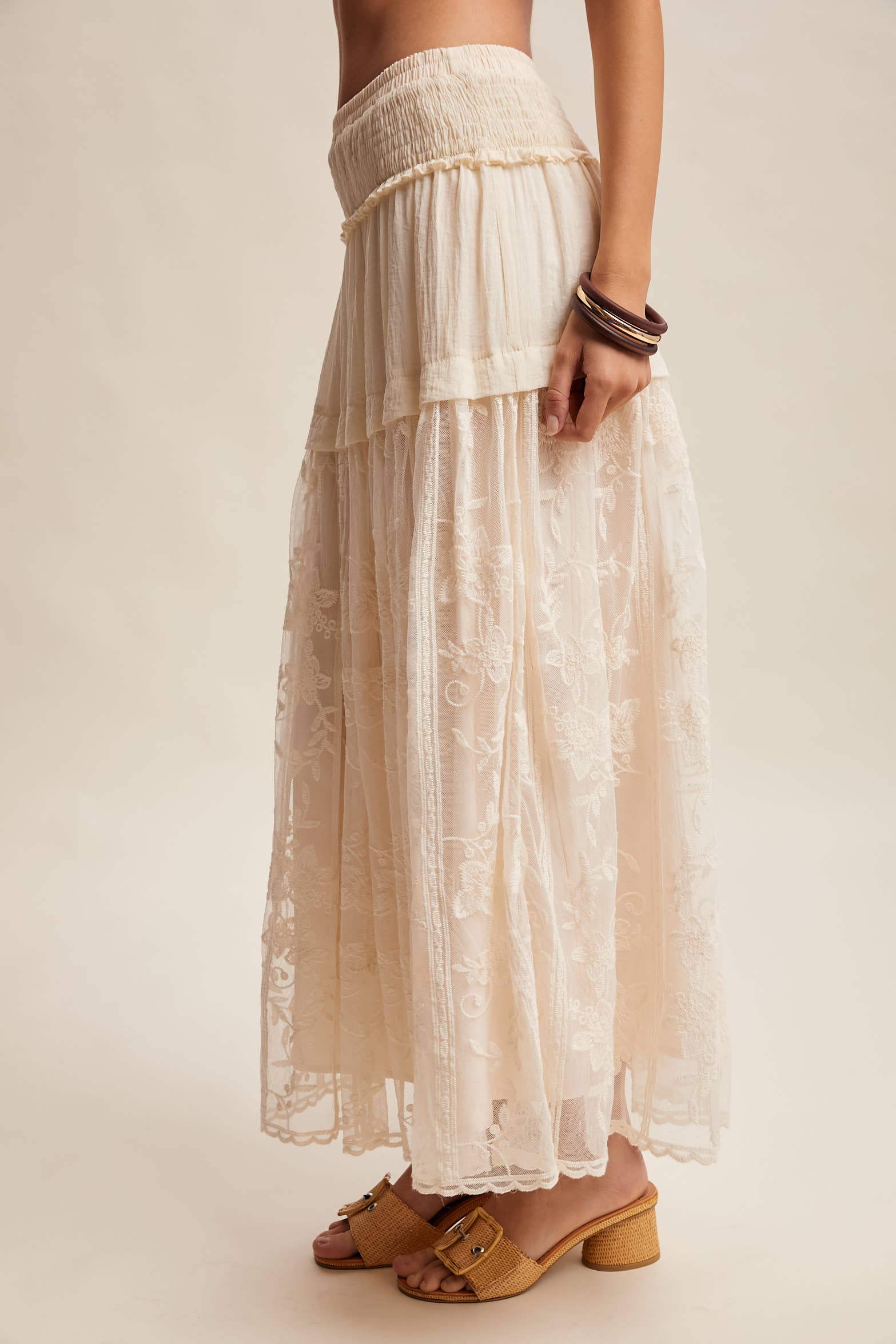 Vintage Floral Embroidered Maxi Skirt - Image 7
