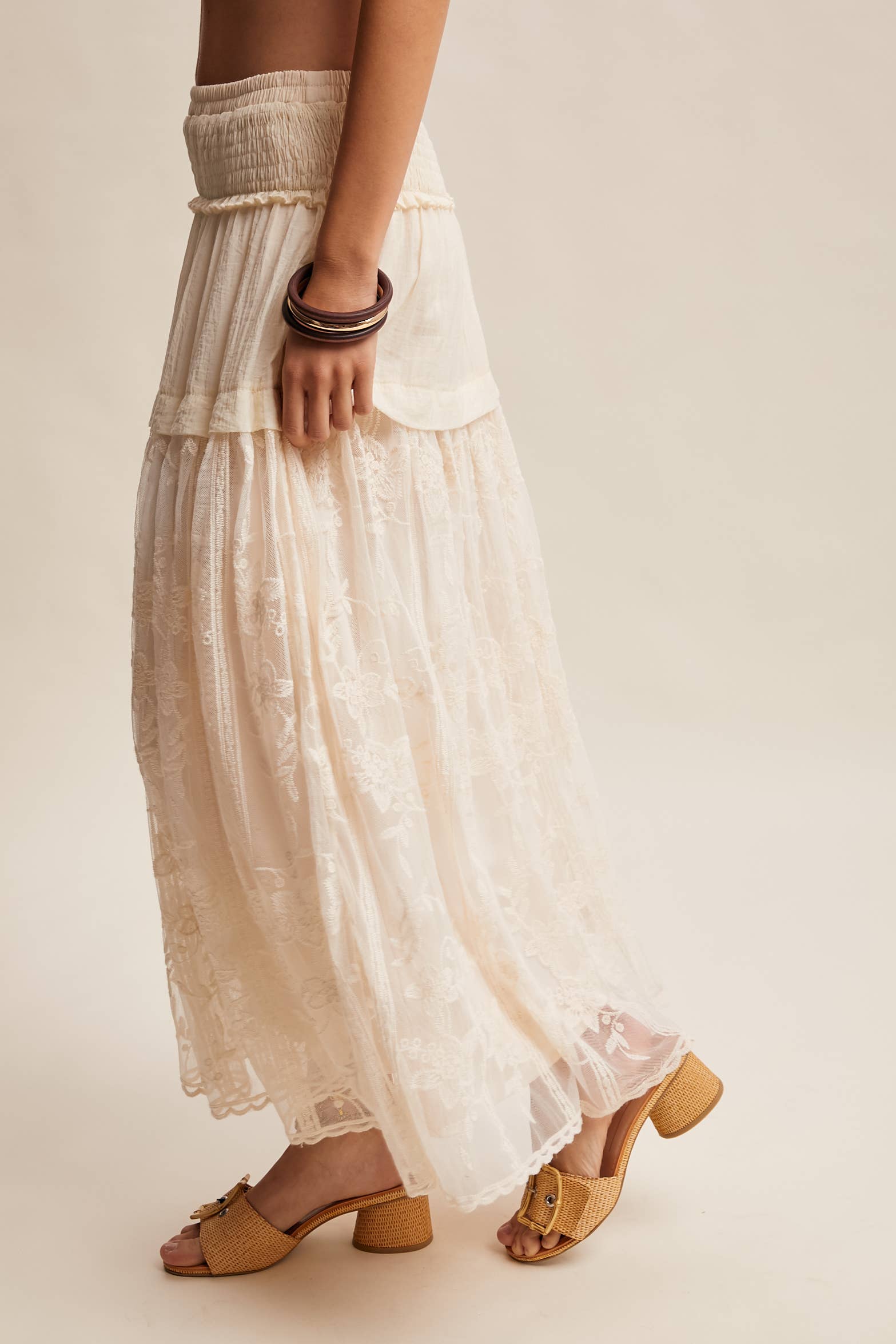 Vintage Floral Embroidered Maxi Skirt - Image 8