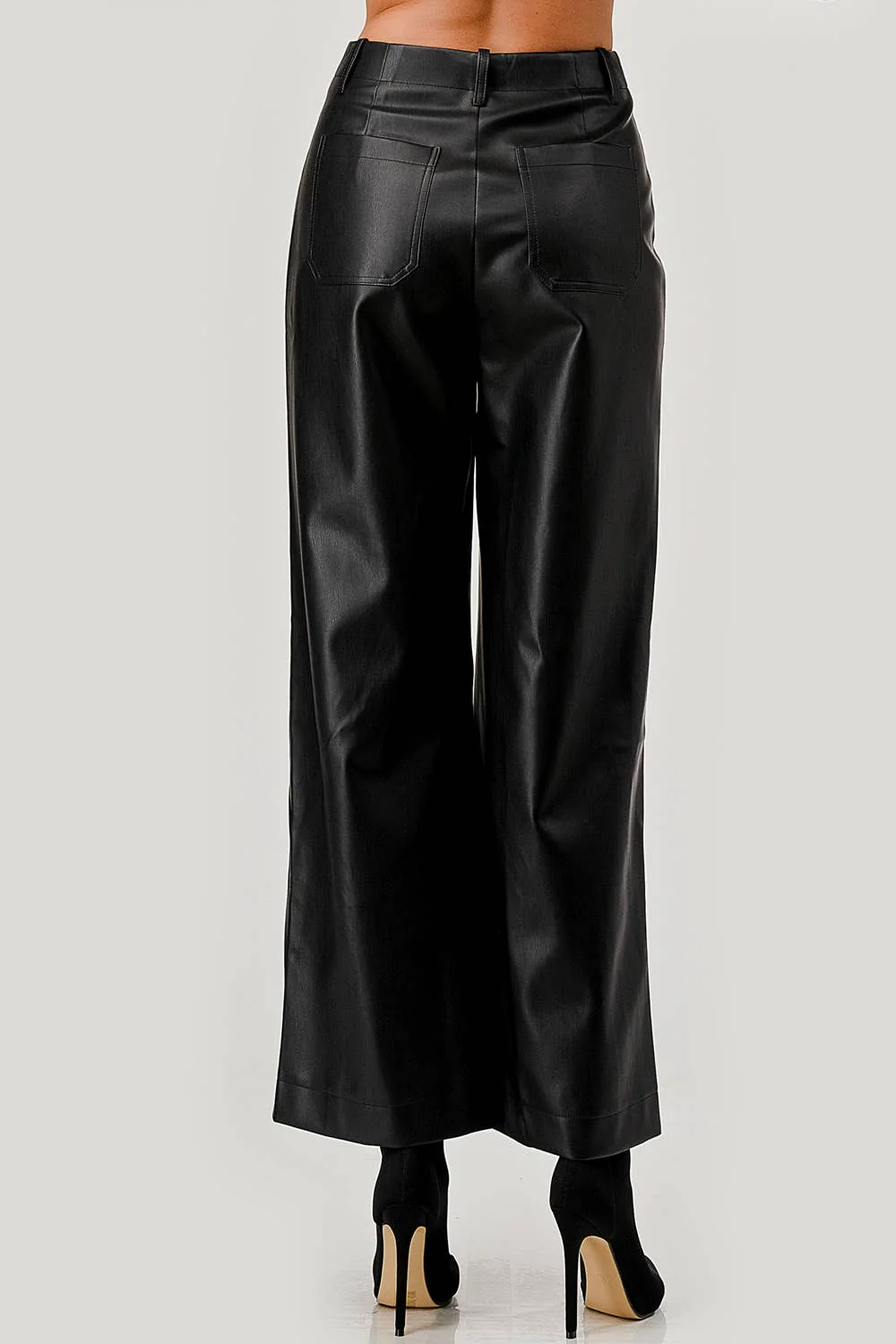 Faux Leather Wide-Leg Pants - Image 6
