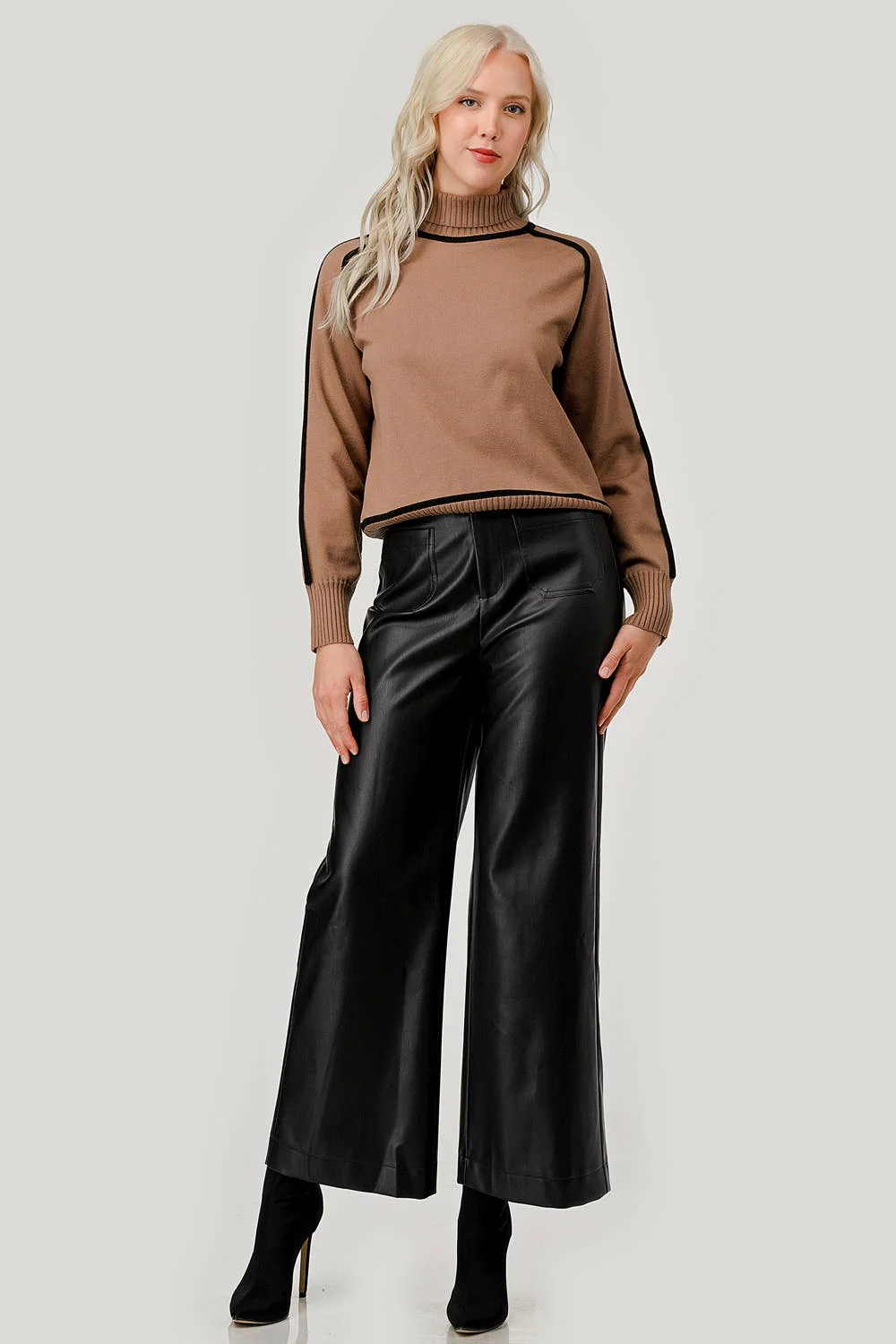 Faux Leather Wide-Leg Pants - Image 8