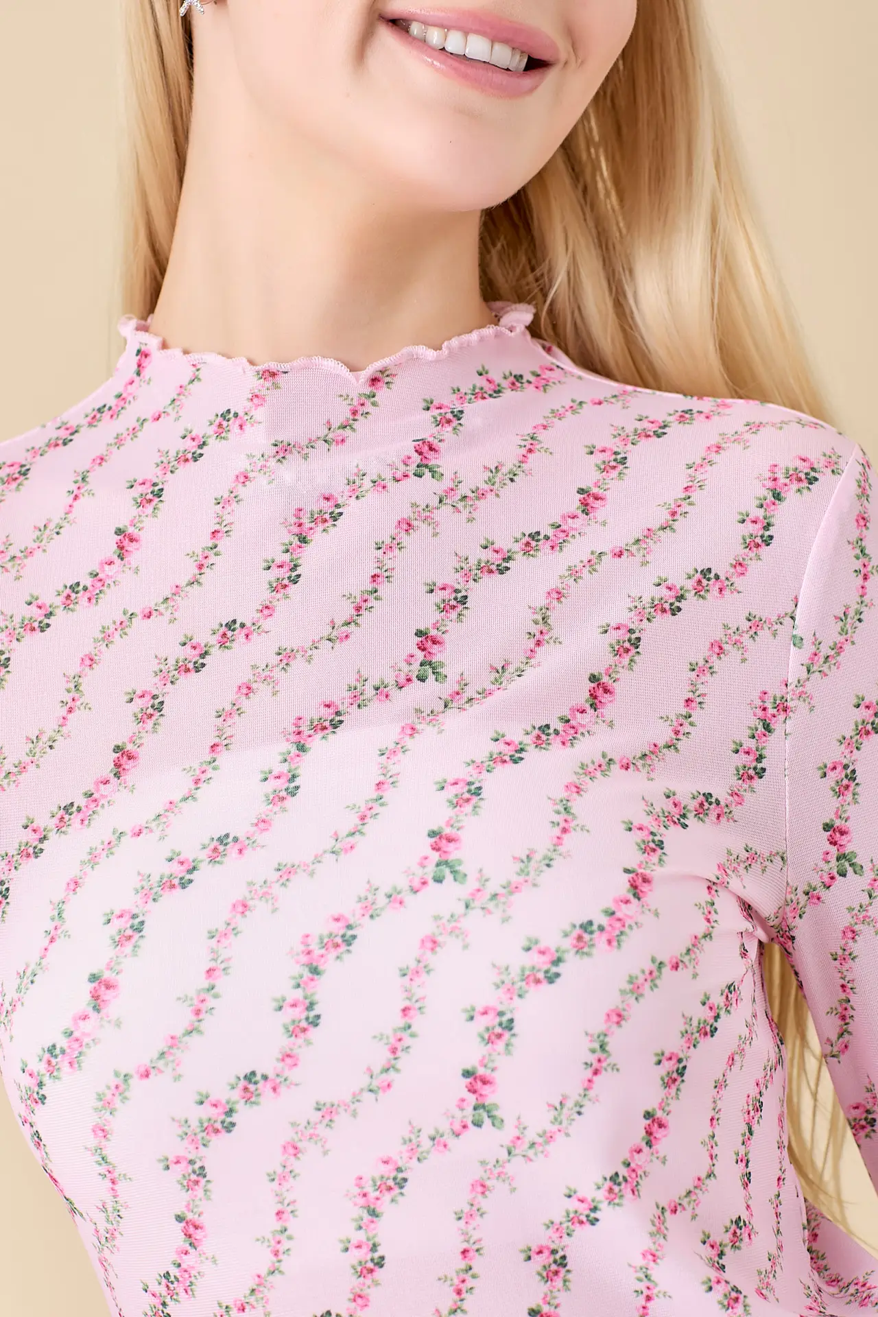 Floral Printed Mesh Top