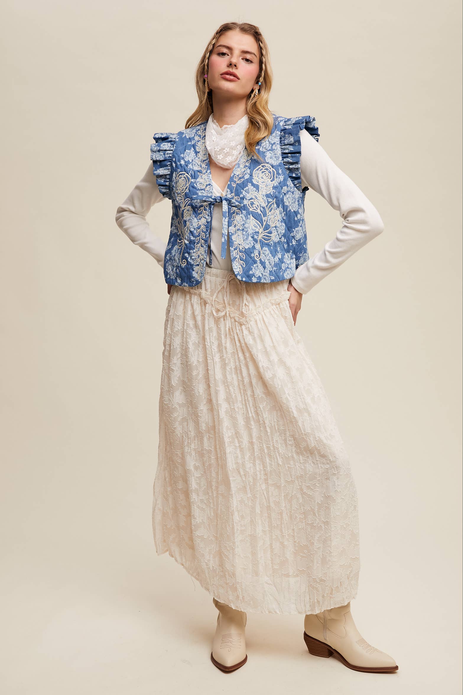 Burnout Floral Vintage Skirt - Image 12