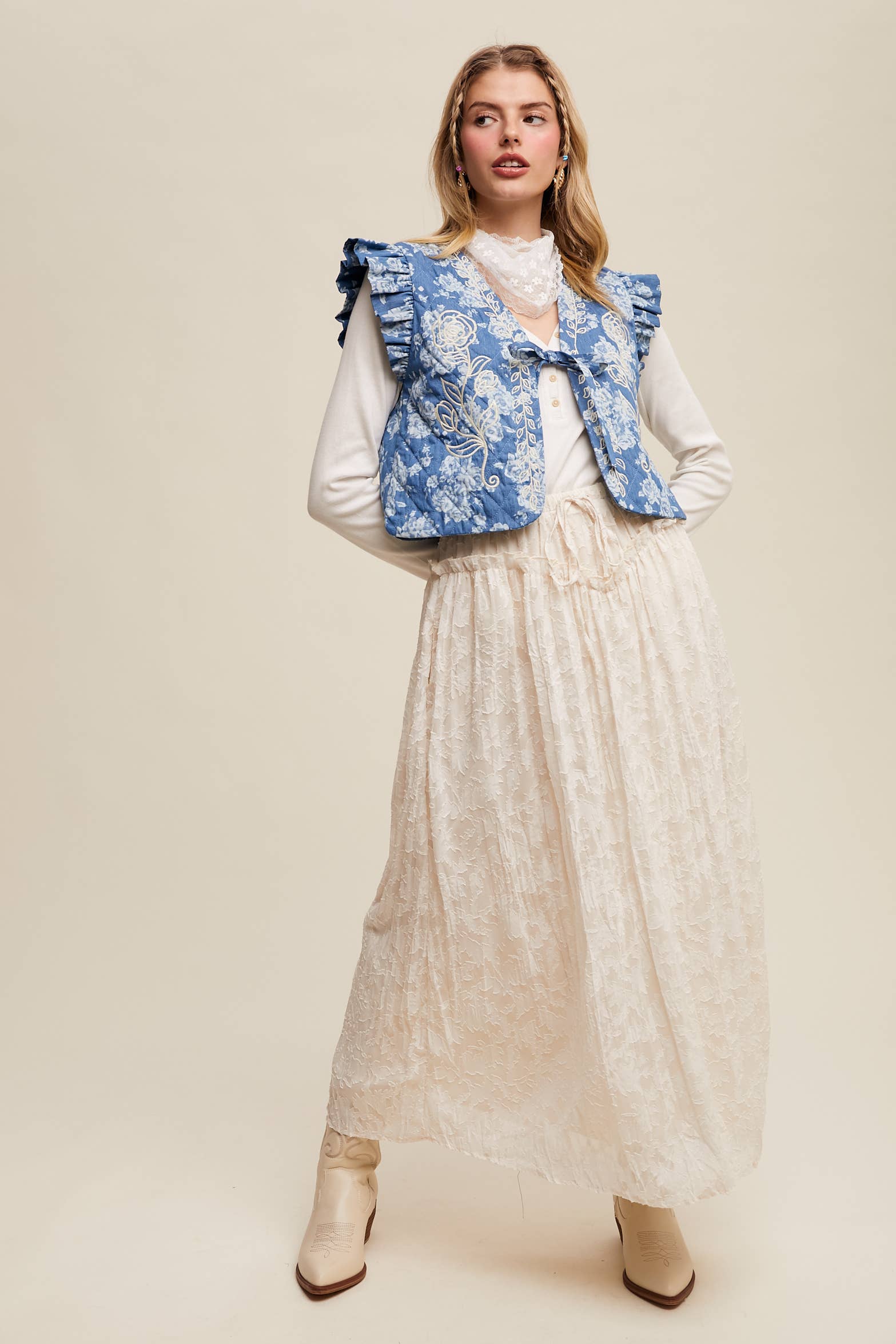 Burnout Floral Vintage Skirt - Image 14