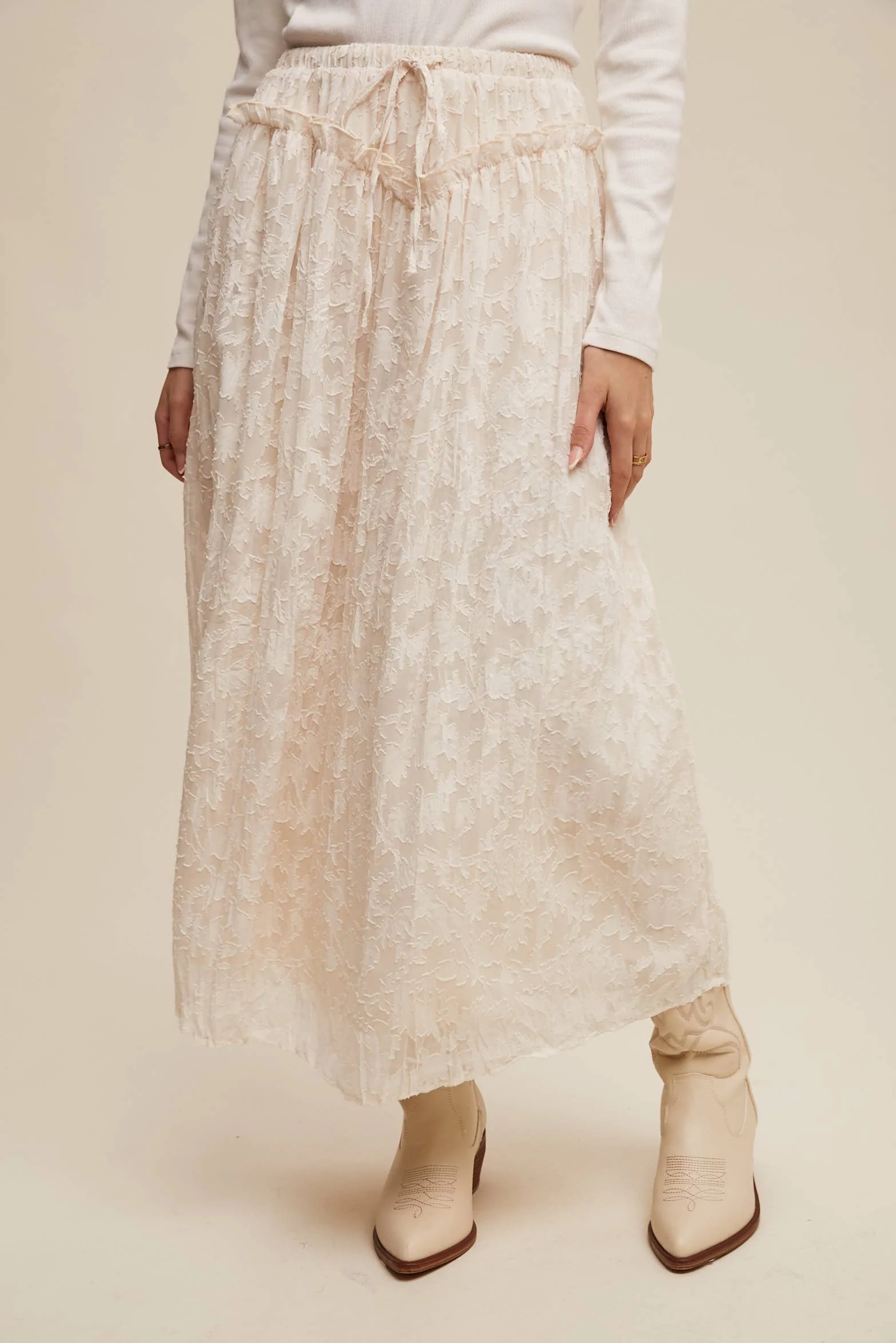Burnout Floral Vintage Skirt - Image 3