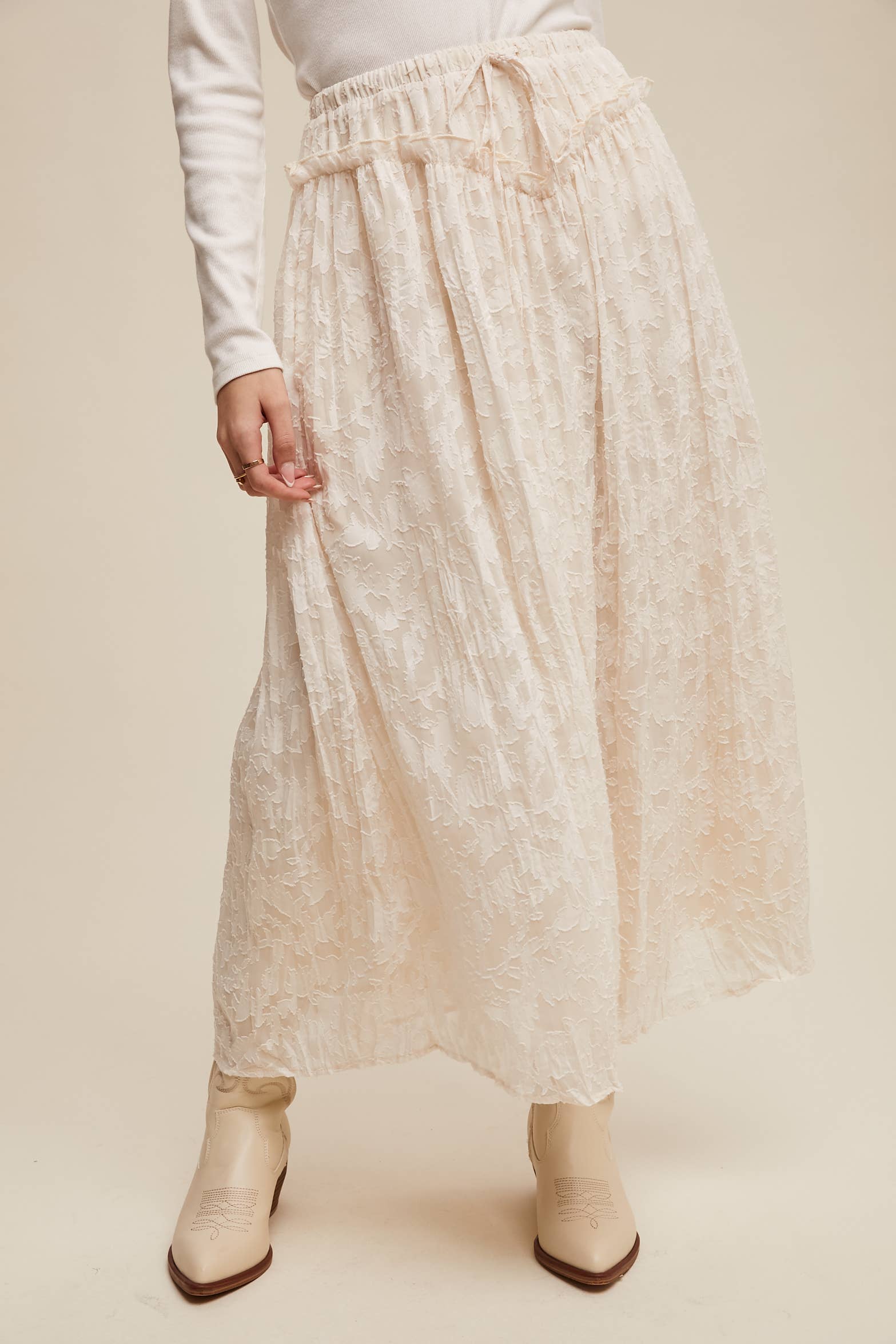 Burnout Floral Vintage Skirt - Image 4