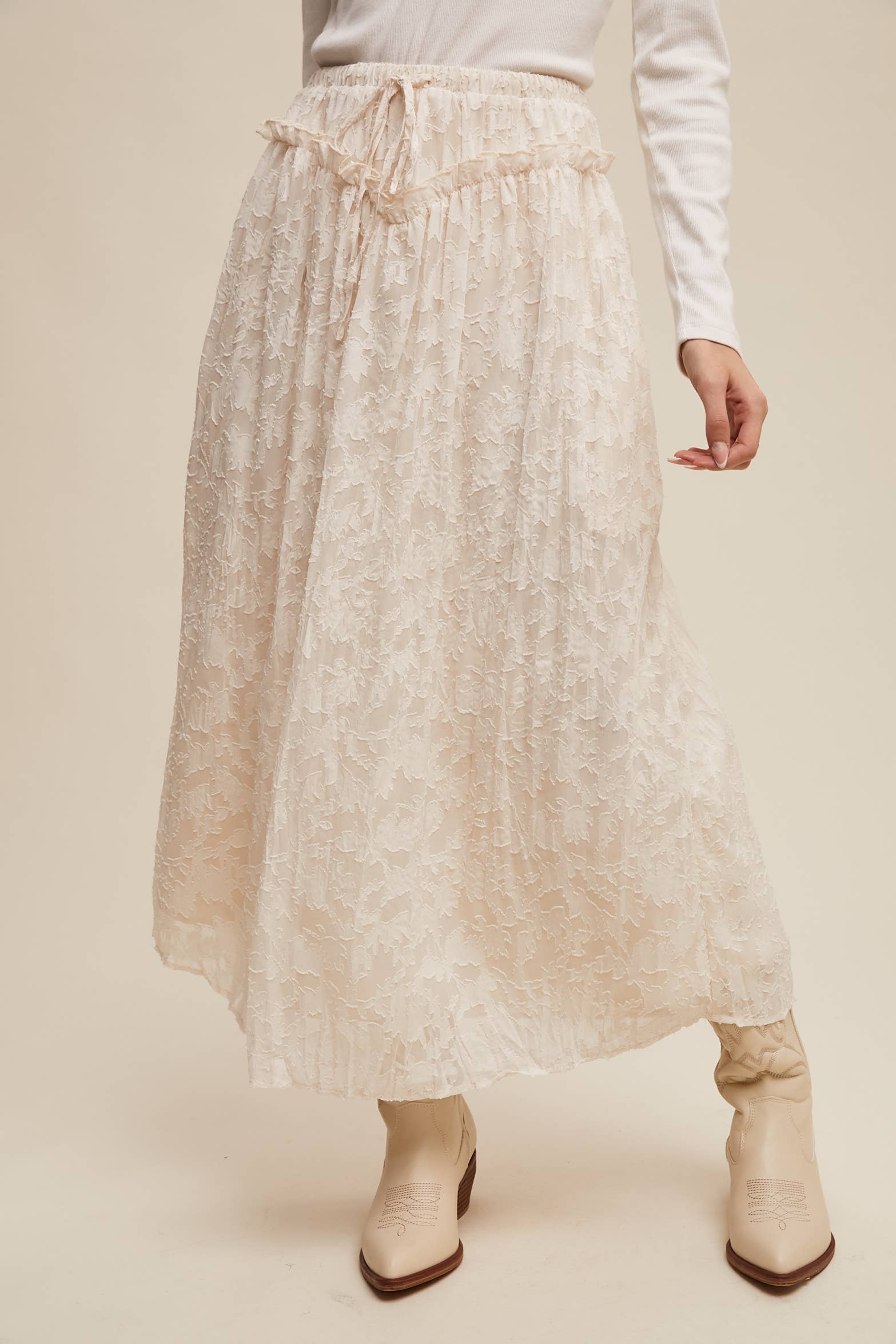 Burnout Floral Vintage Skirt - Image 5