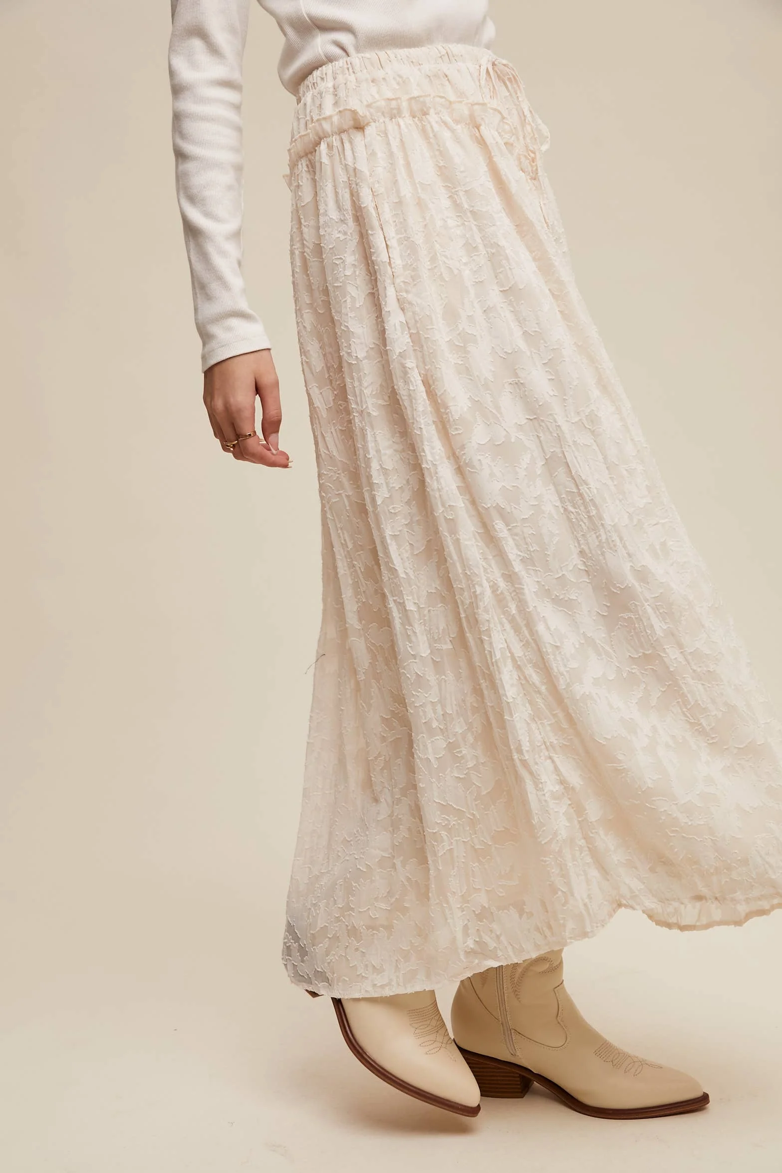 Burnout Floral Vintage Skirt - Image 7