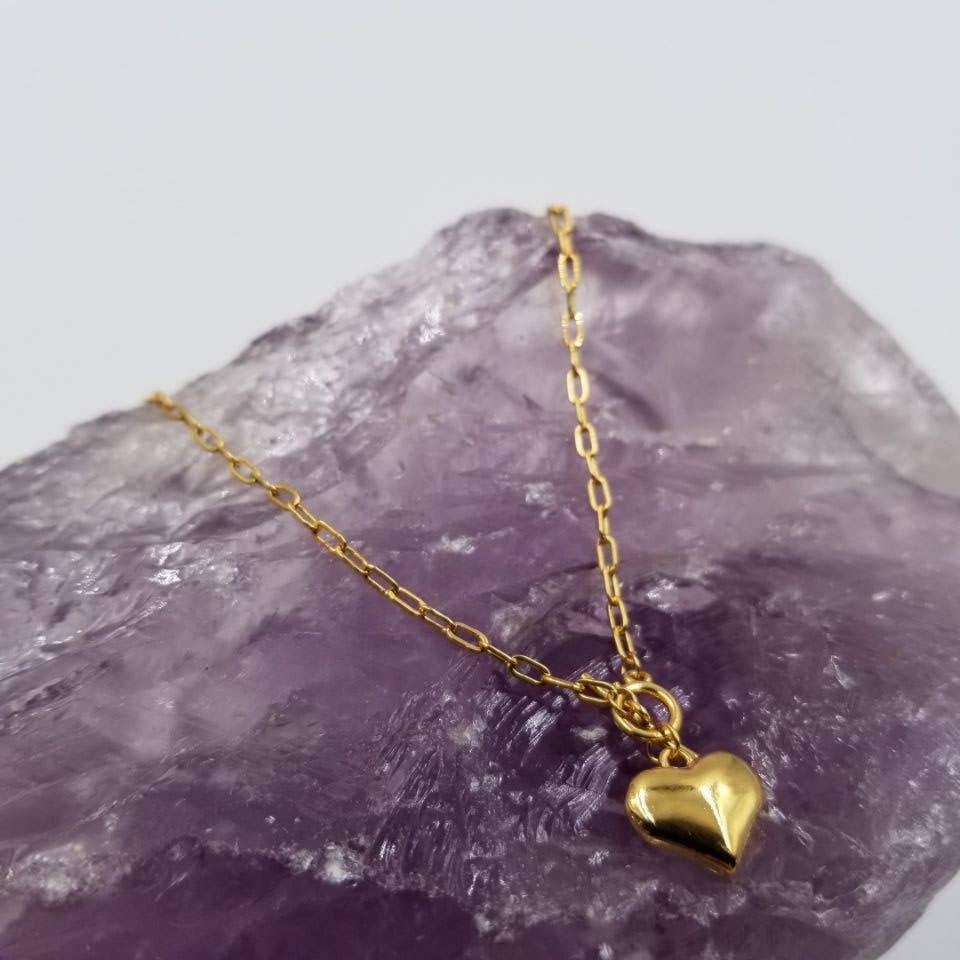 Puffy Heart Toggle Necklace - Image 2