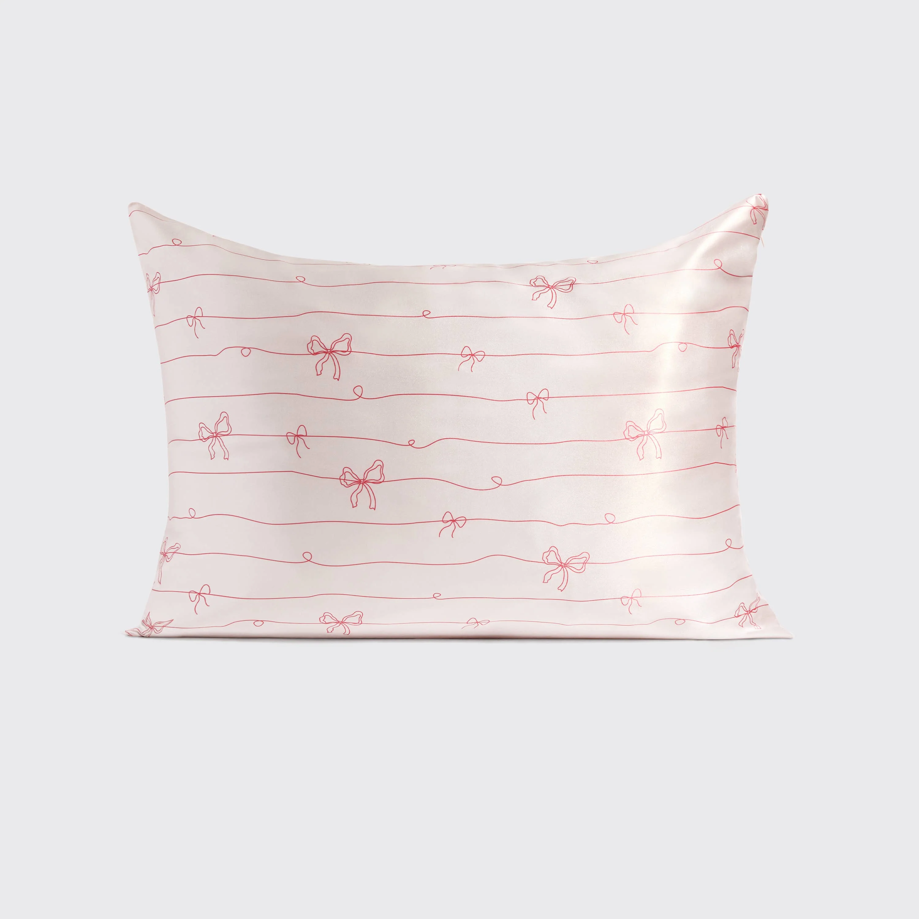 Satin Pillowcase in Striped Bows - Image 2