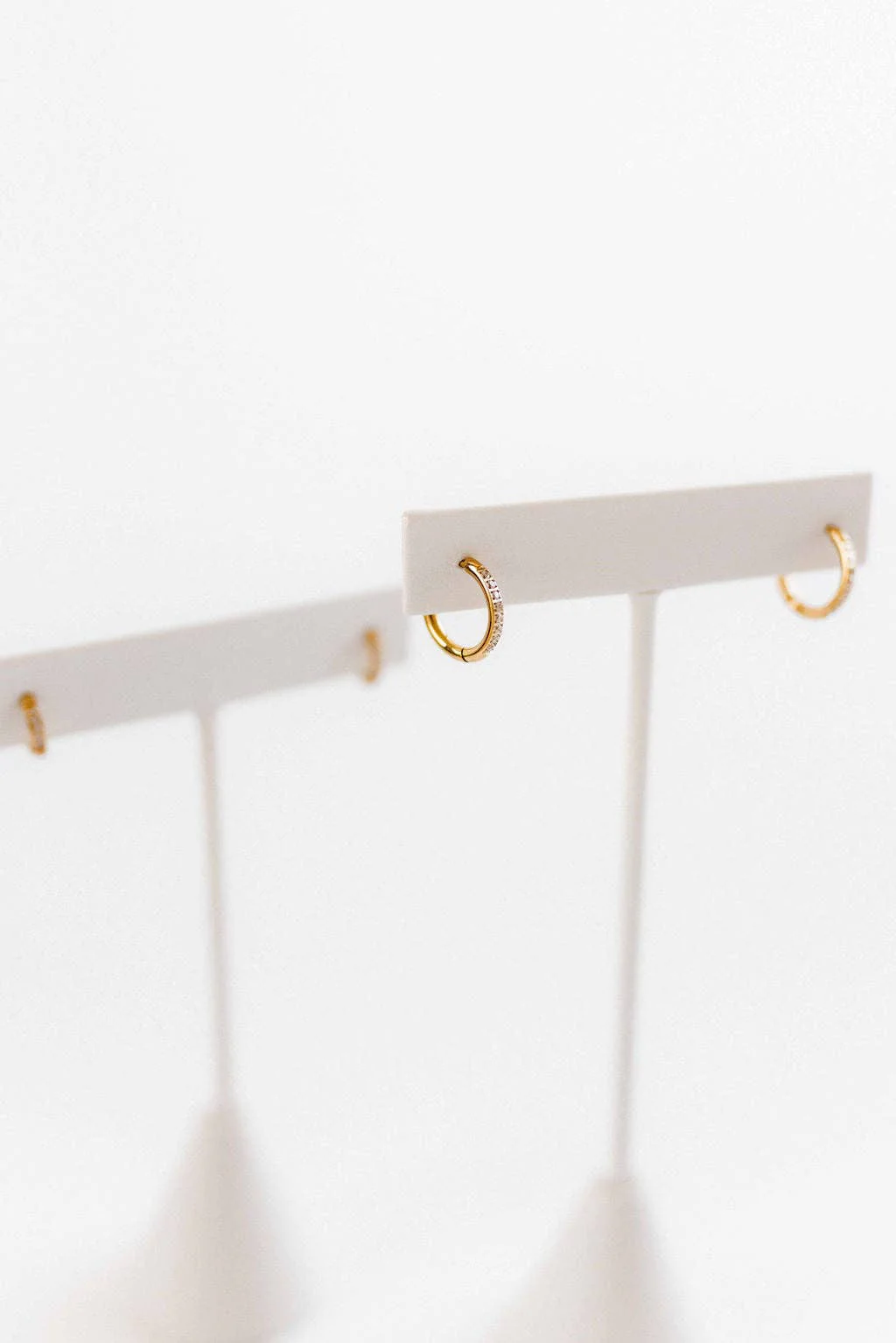 Huggie Earrings - Scarlett Hoop Gold 12mm CZ - Image 23
