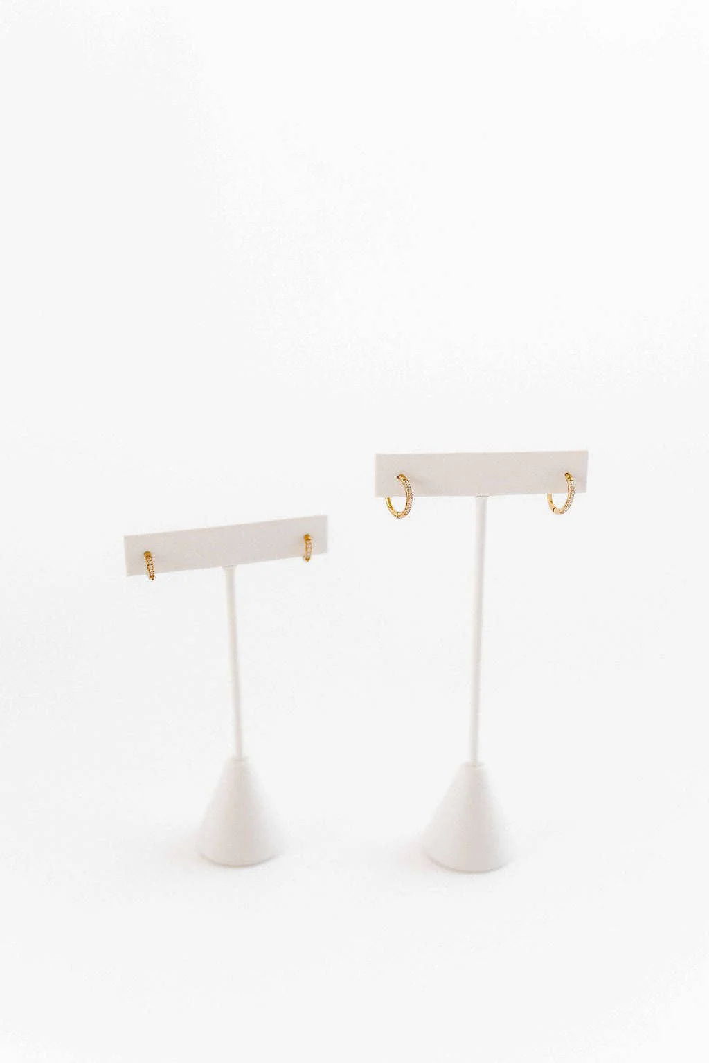 Huggie Earrings - Scarlett Hoop Gold 12mm CZ - Image 24