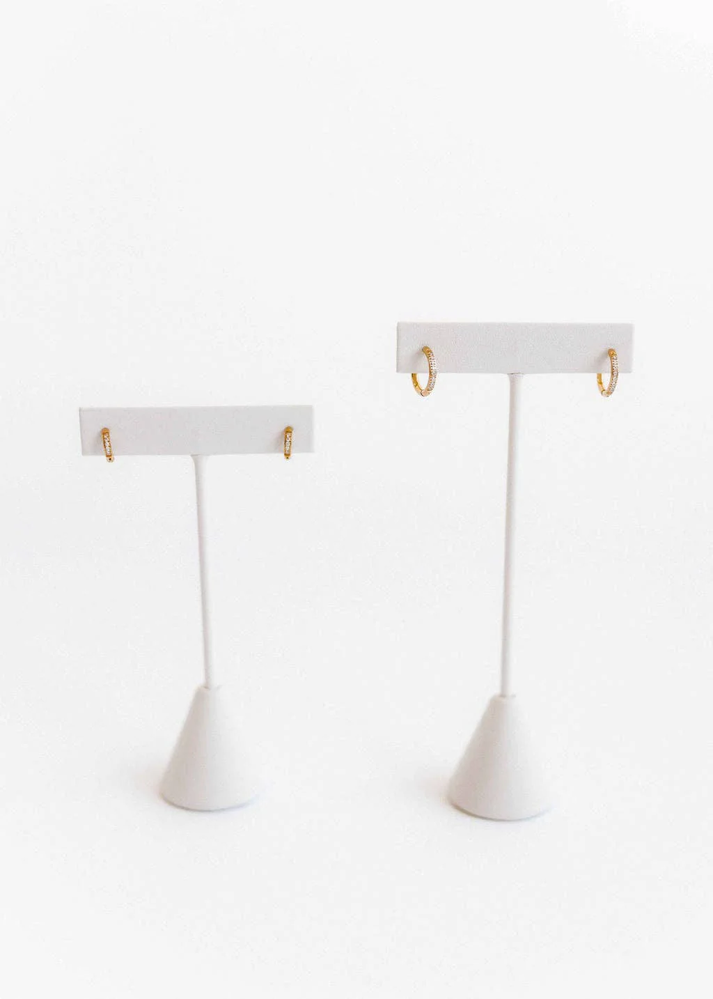 Huggie Earrings - Scarlett Hoop Gold 8mm CZ - Image 17