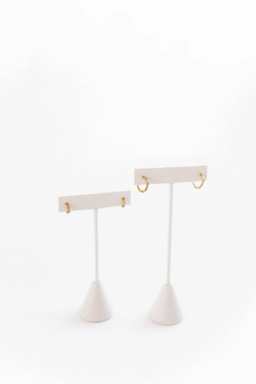 Huggie Earrings - Scarlett Hoop Gold 8mm CZ - Image 18