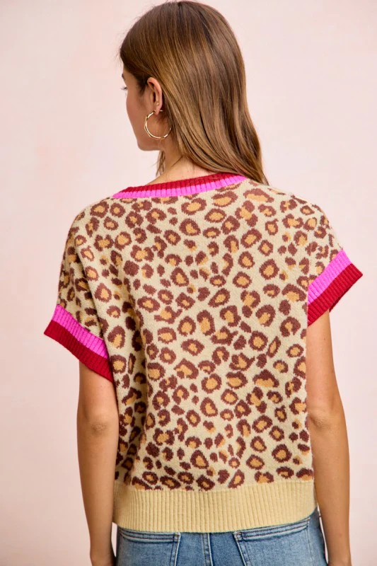 Leopard Round Neck Sweater - Image 4