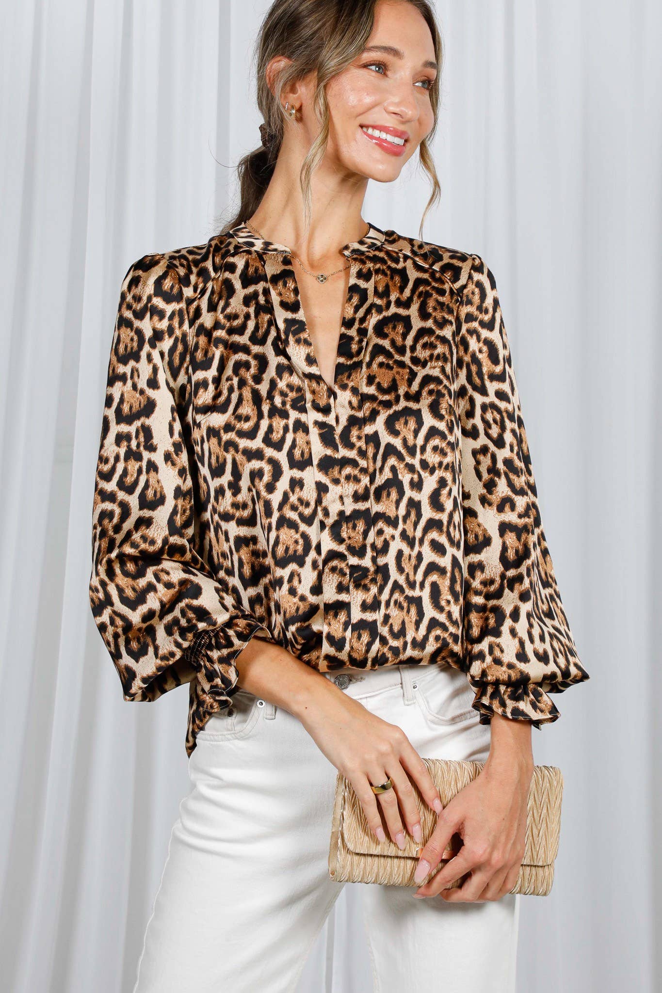 Marian Leopard Henly Blouse - Image 8