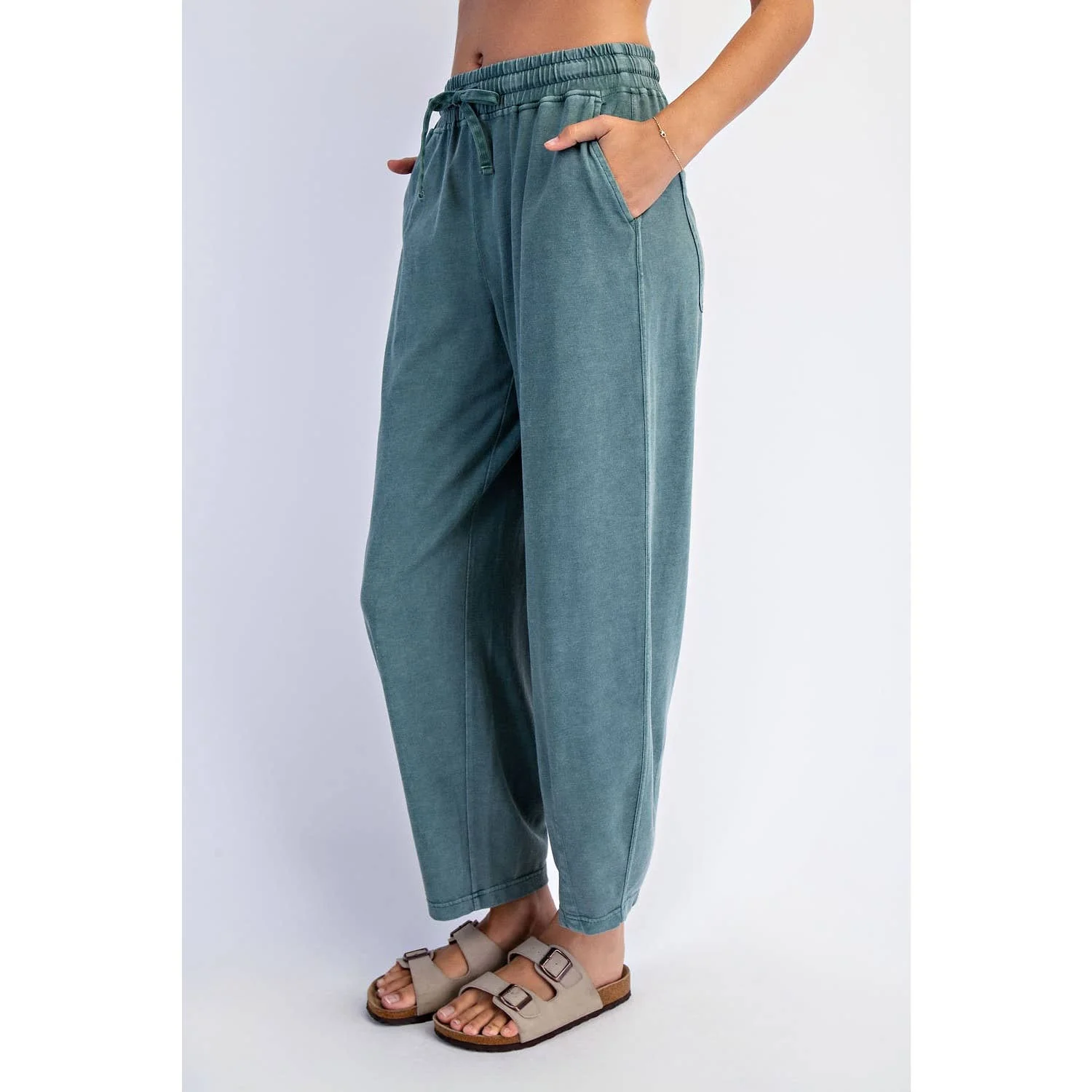 Mineral Washed Cotton Barrel Pant - Image 3