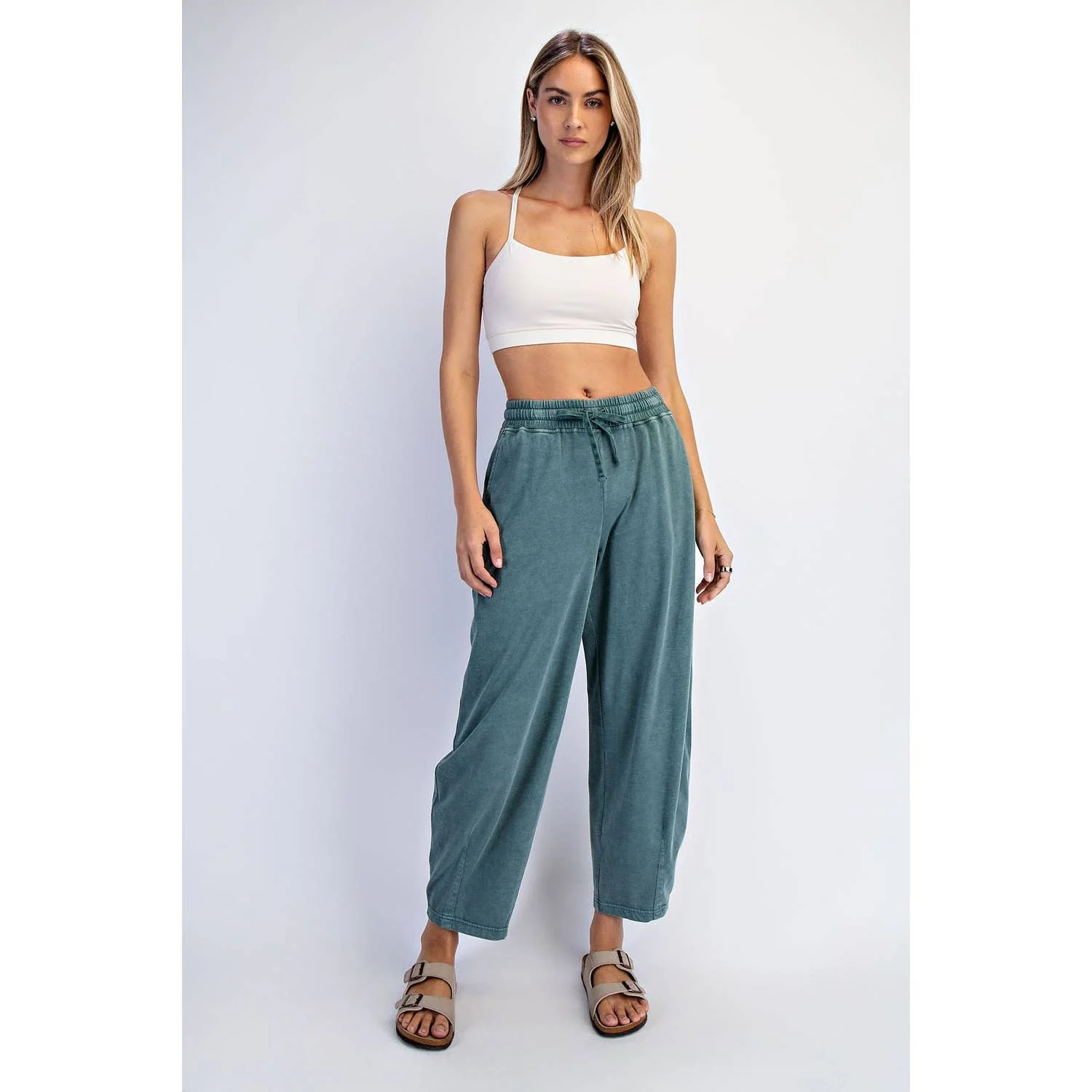 Mineral Washed Cotton Barrel Pant - Image 4