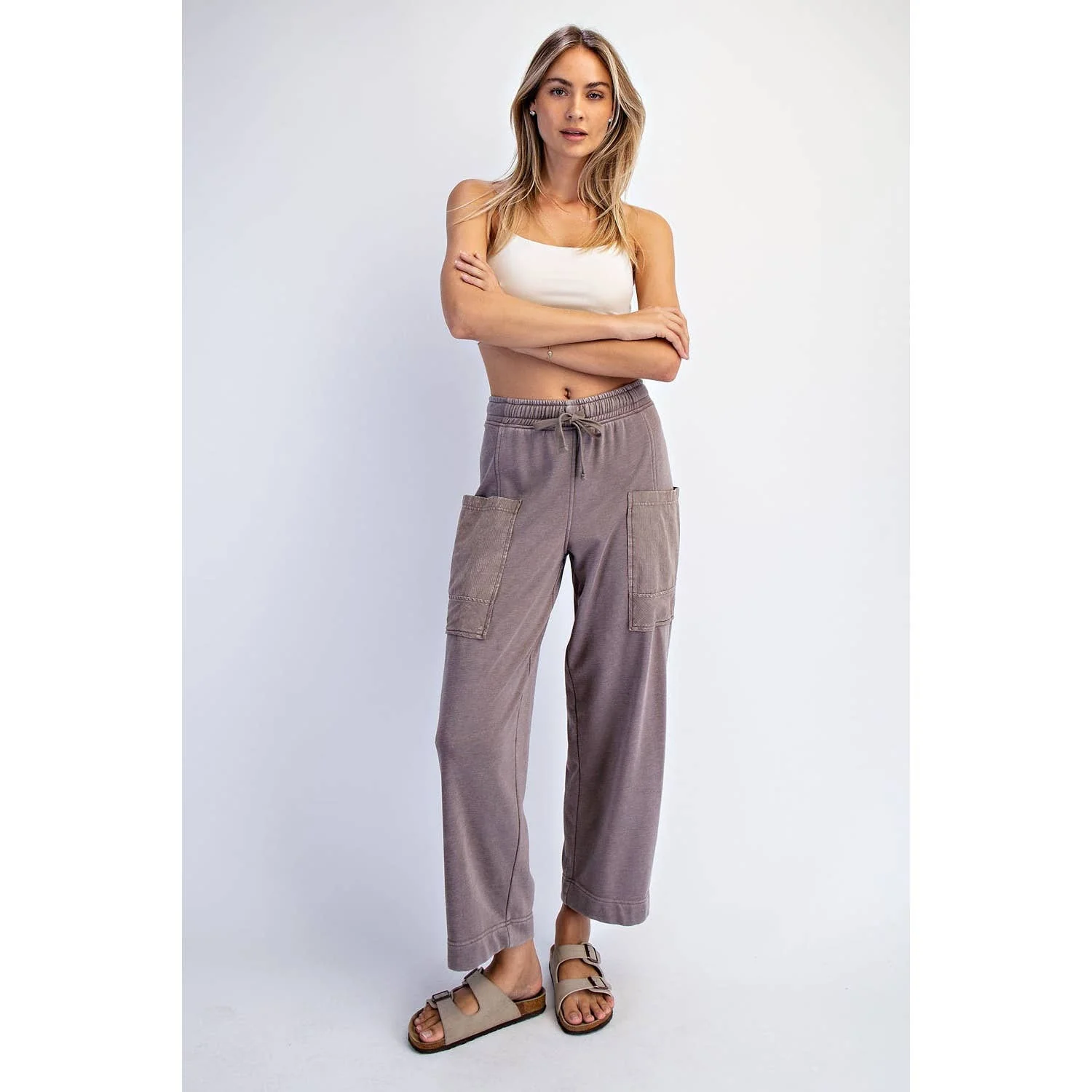 Mineral Washed French Terry Cargo Pant - Image 4