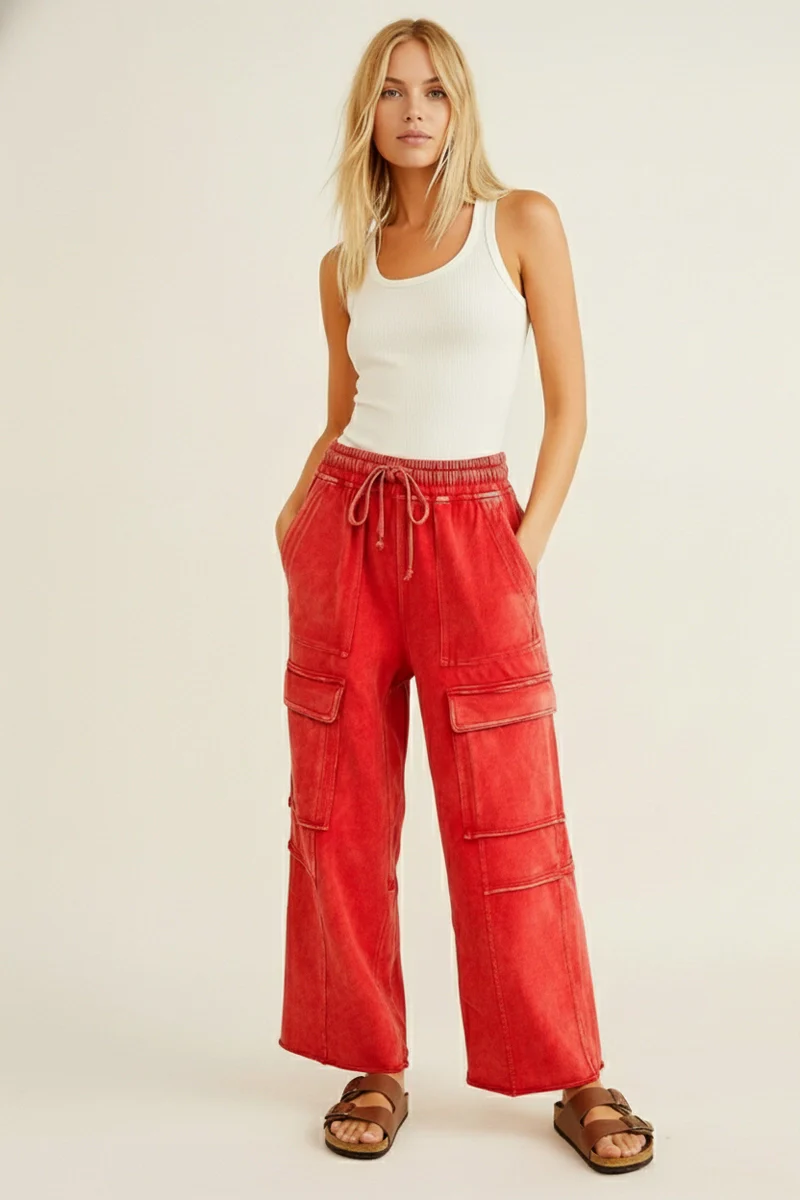 Mineral Washed Terry Cargo Pants - Image 2