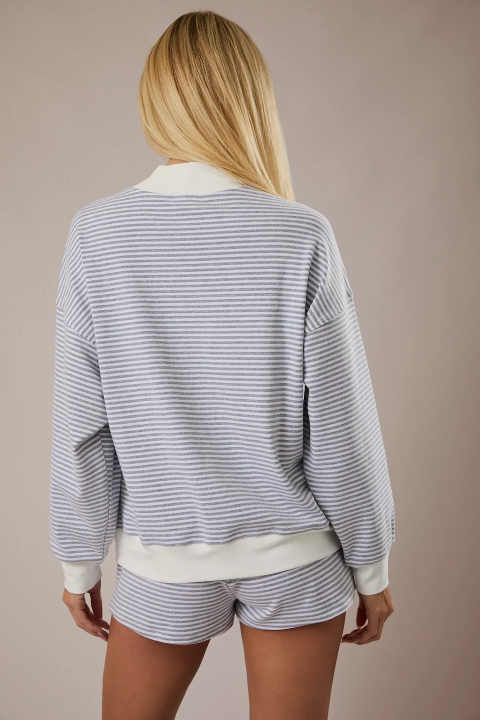 Mock Neck Striped Sweatshirt - Image 3