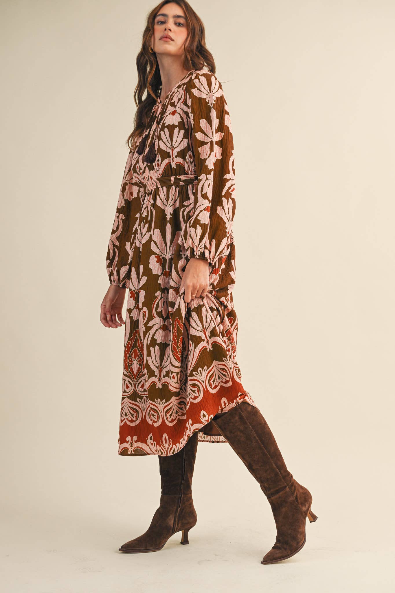 Sally Floral Print Midi Dress - Image 11