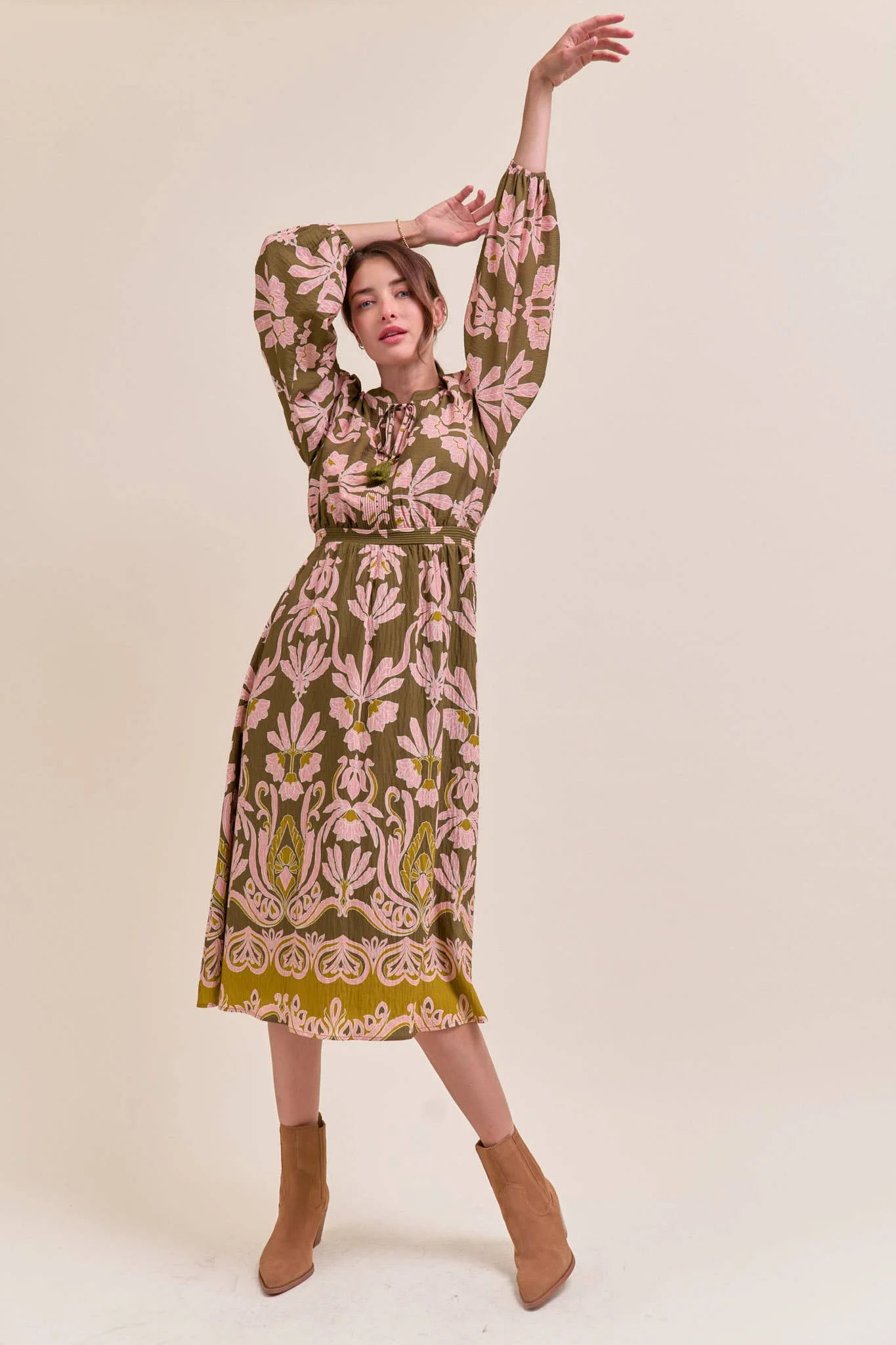 Sally Floral Print Midi Dress - Image 18