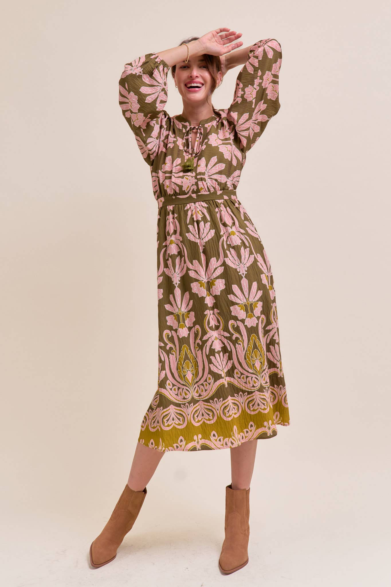Sally Floral Print Midi Dress - Image 19