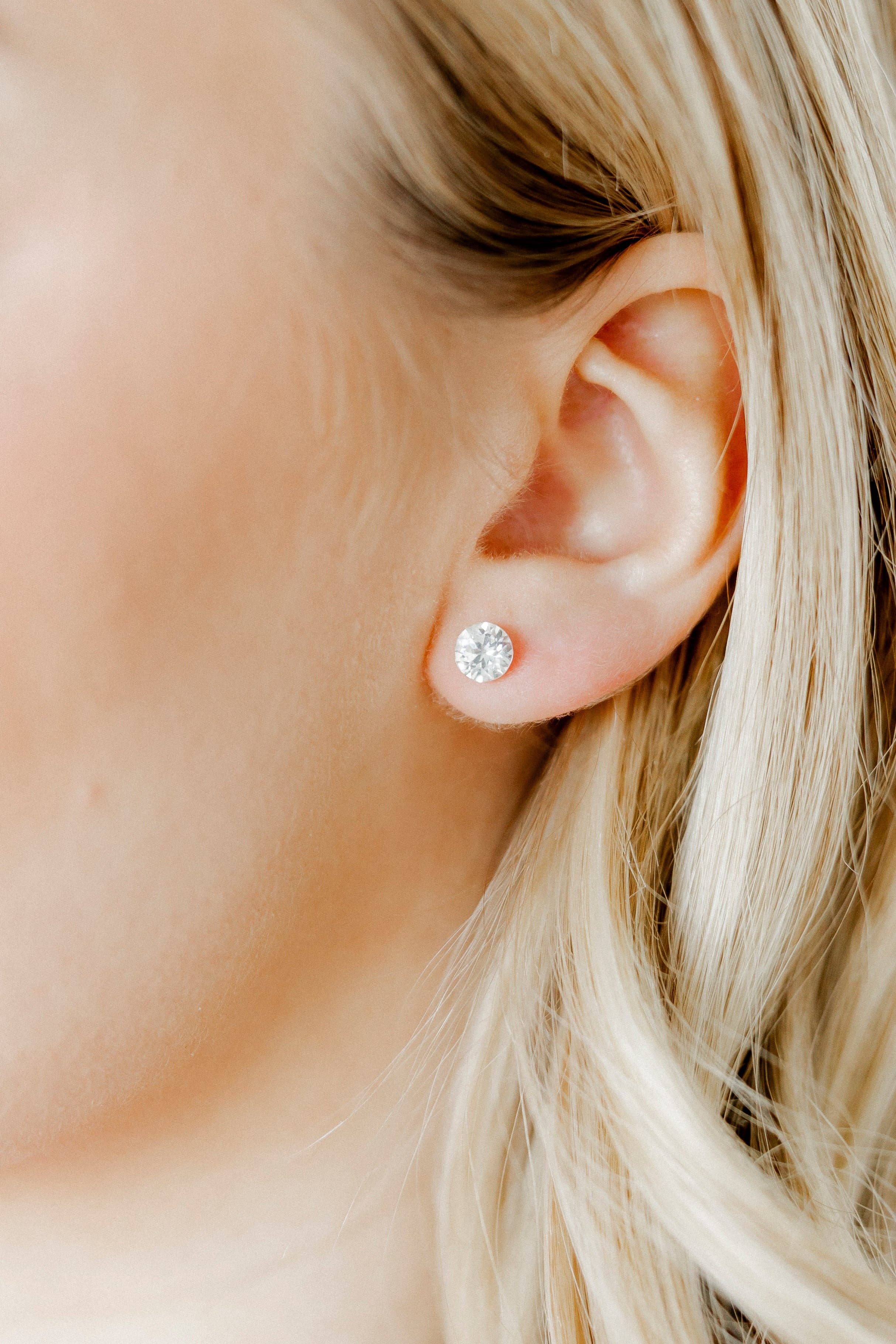Screwback Stud Earrings Lux - Zuri Clear - Image 2