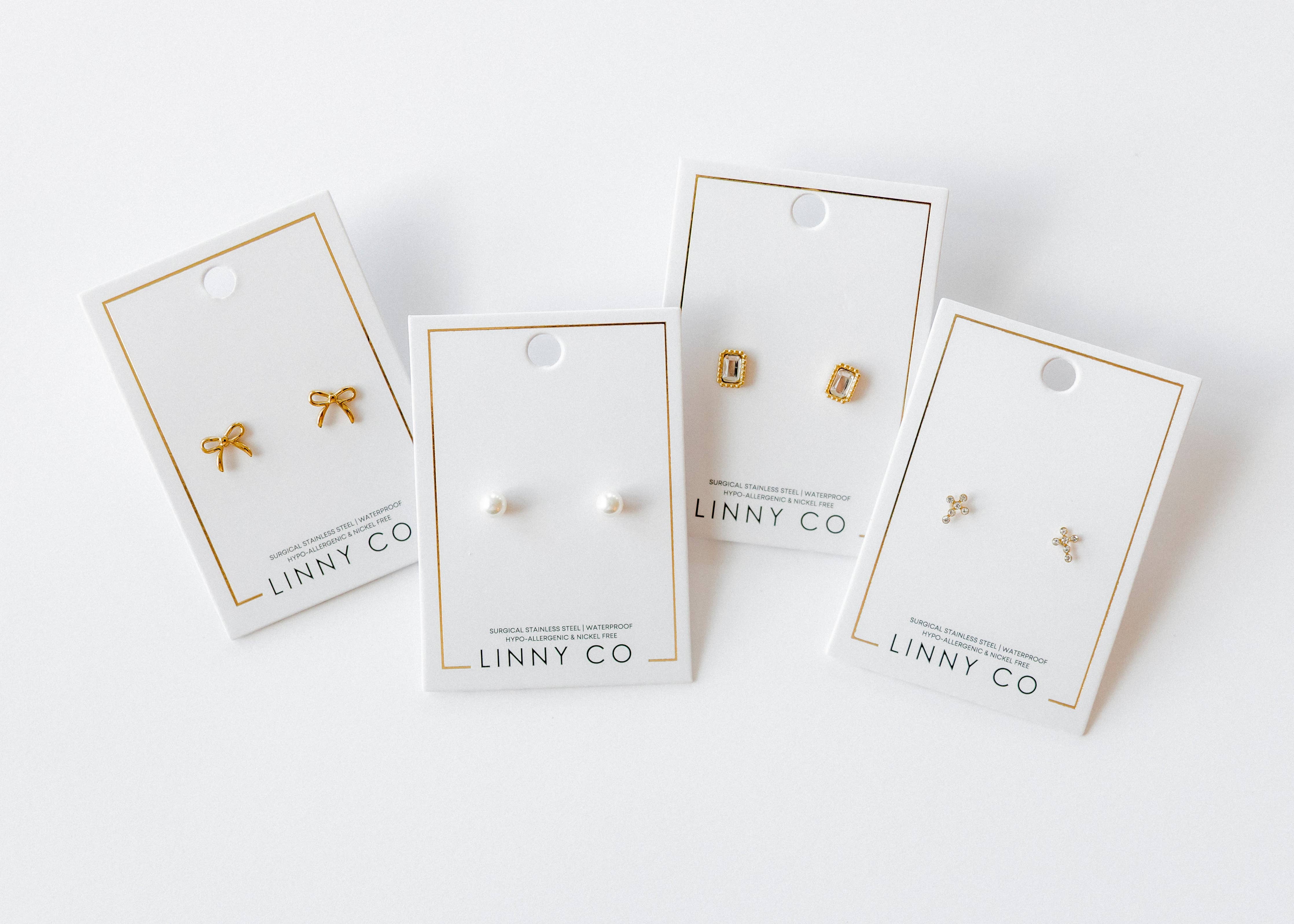 Screwback Stud Earrings - Sadie - Gold - Image 15