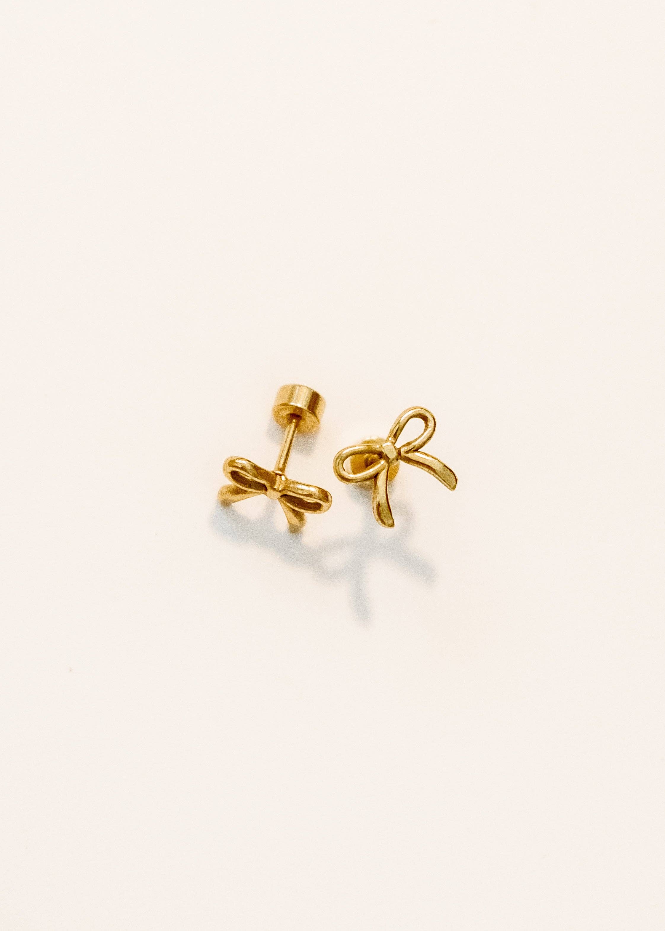 Screwback Stud Earrings - Sadie - Gold - Image 6