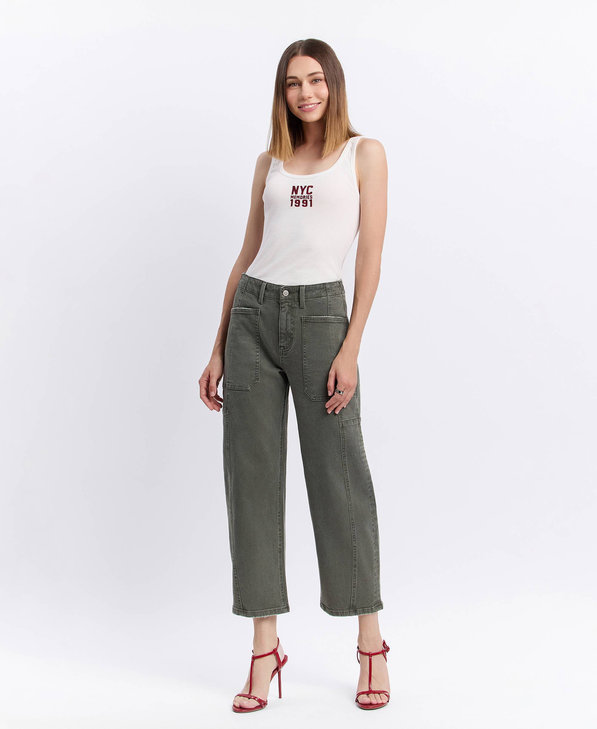 The High Rise Elastic Band Barrel Jean - Image 4