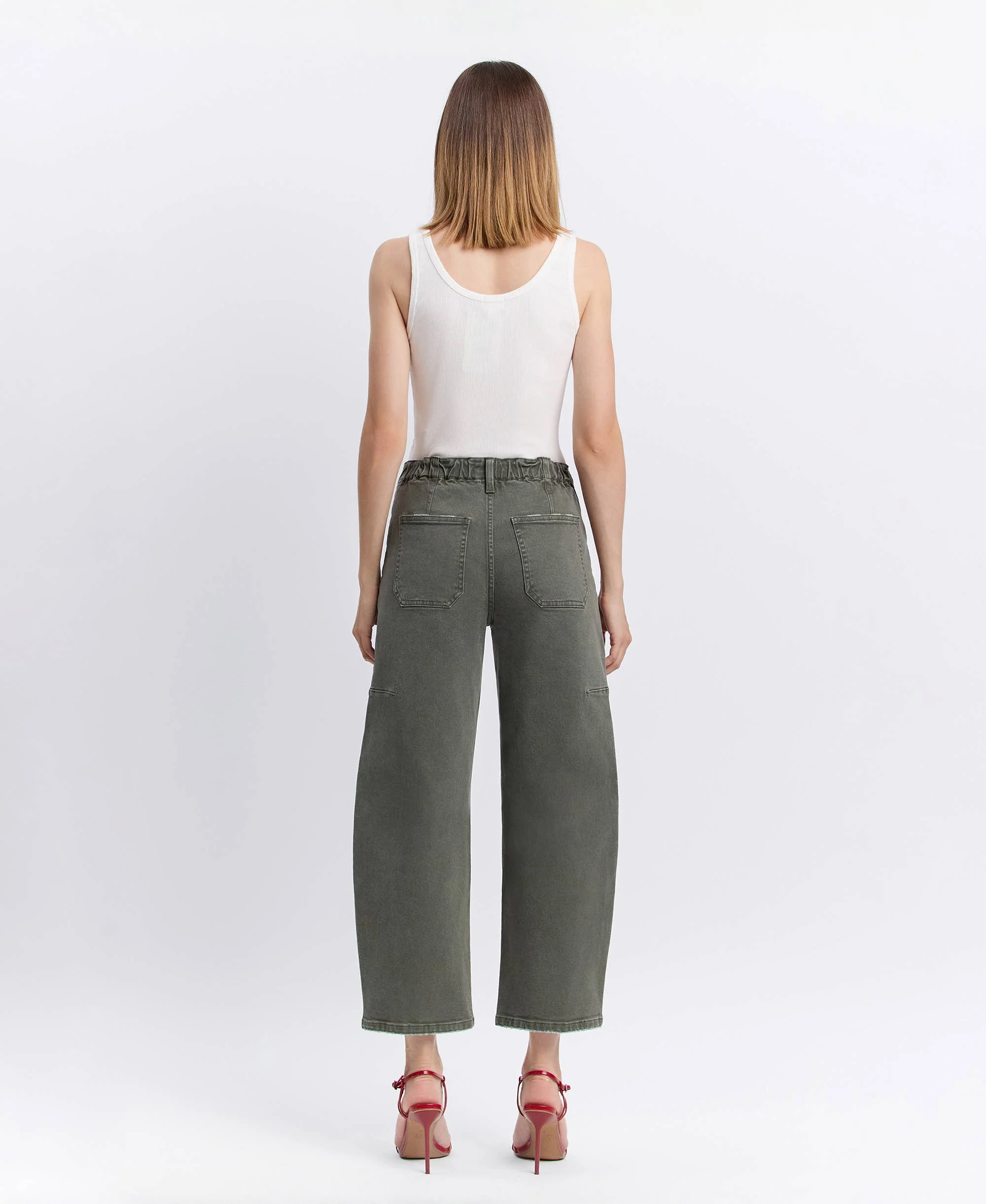 The High Rise Elastic Band Barrel Jean - Image 8