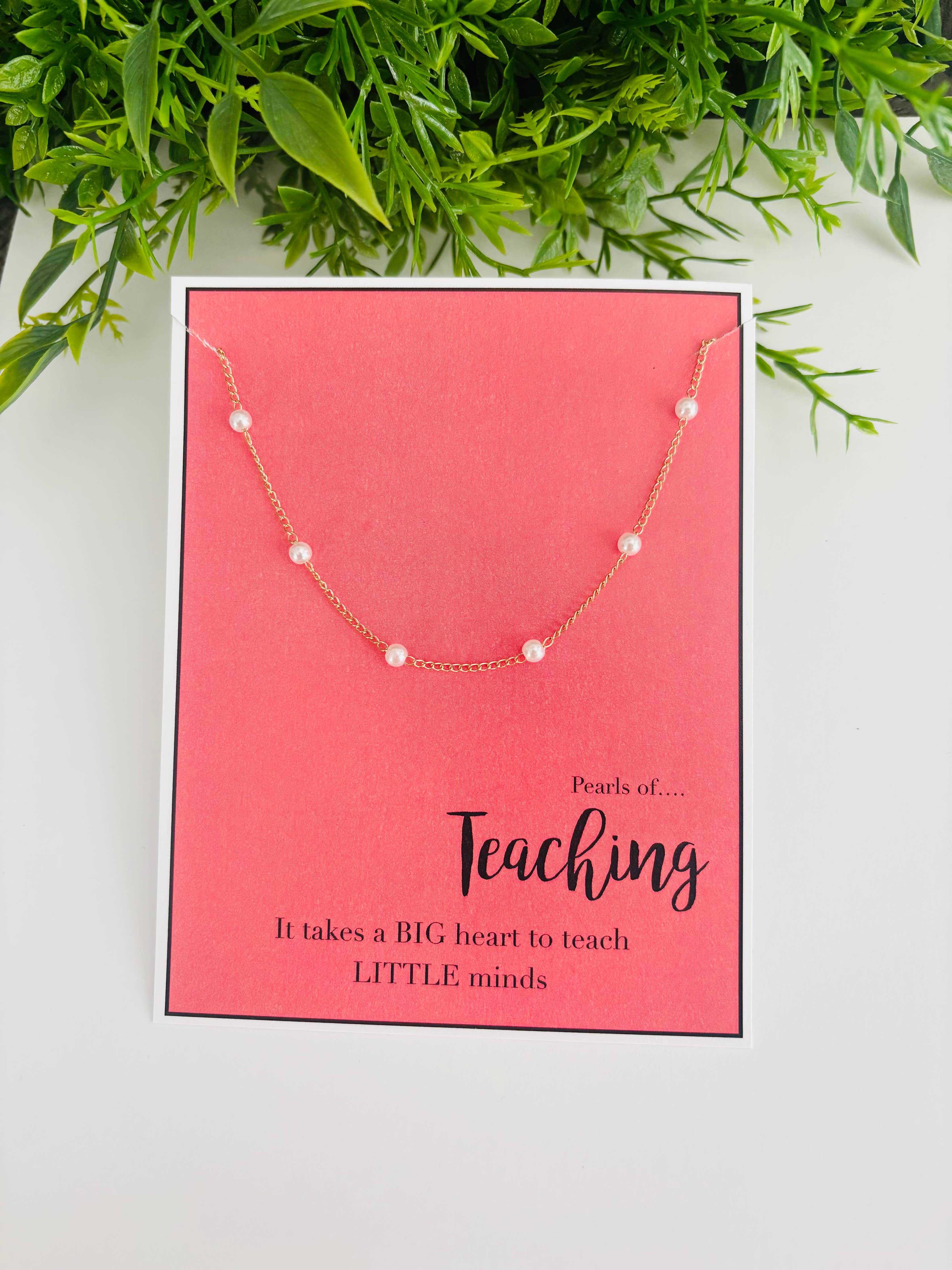 Teacher Necklace on a Card