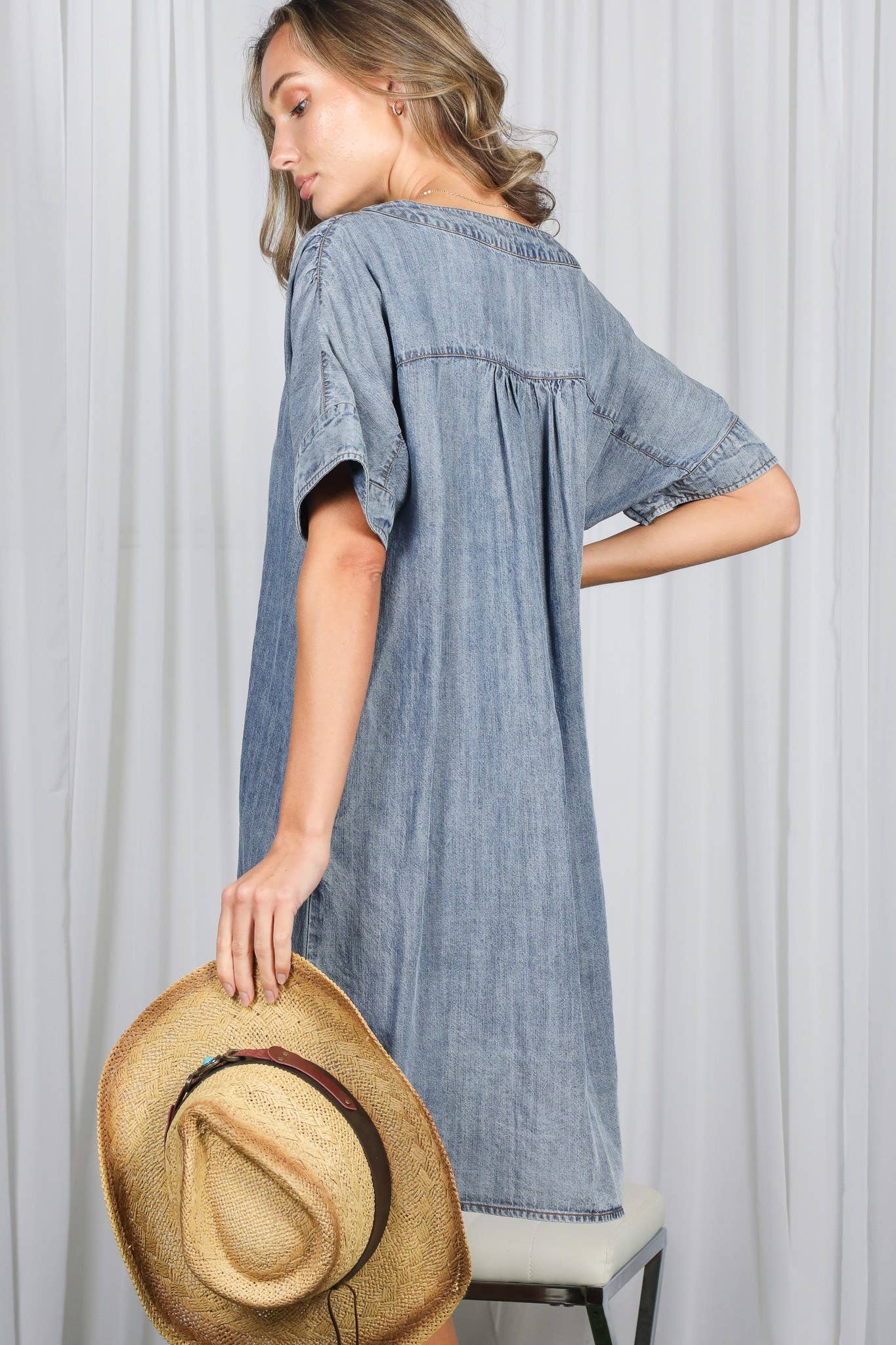 The Chambray Denim Dress - Image 9