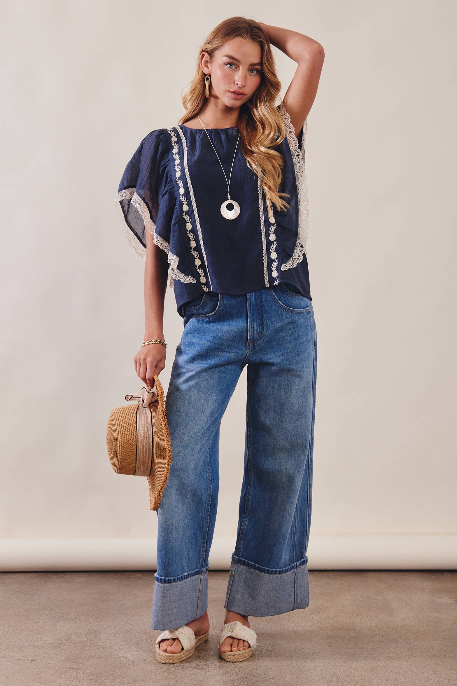 The Lace Trimmed Embroidered Top - Image 10
