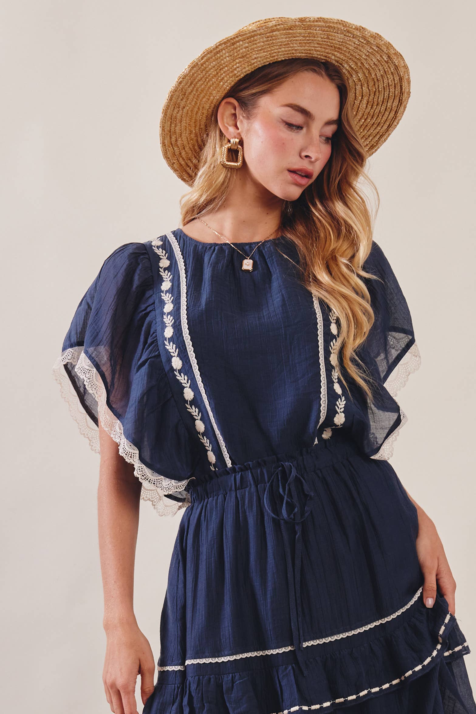 The Lace Trimmed Embroidered Top - Image 11