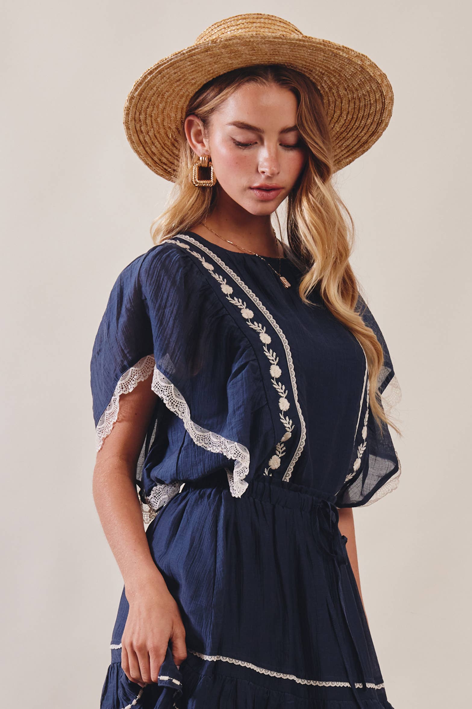The Lace Trimmed Embroidered Top - Image 15