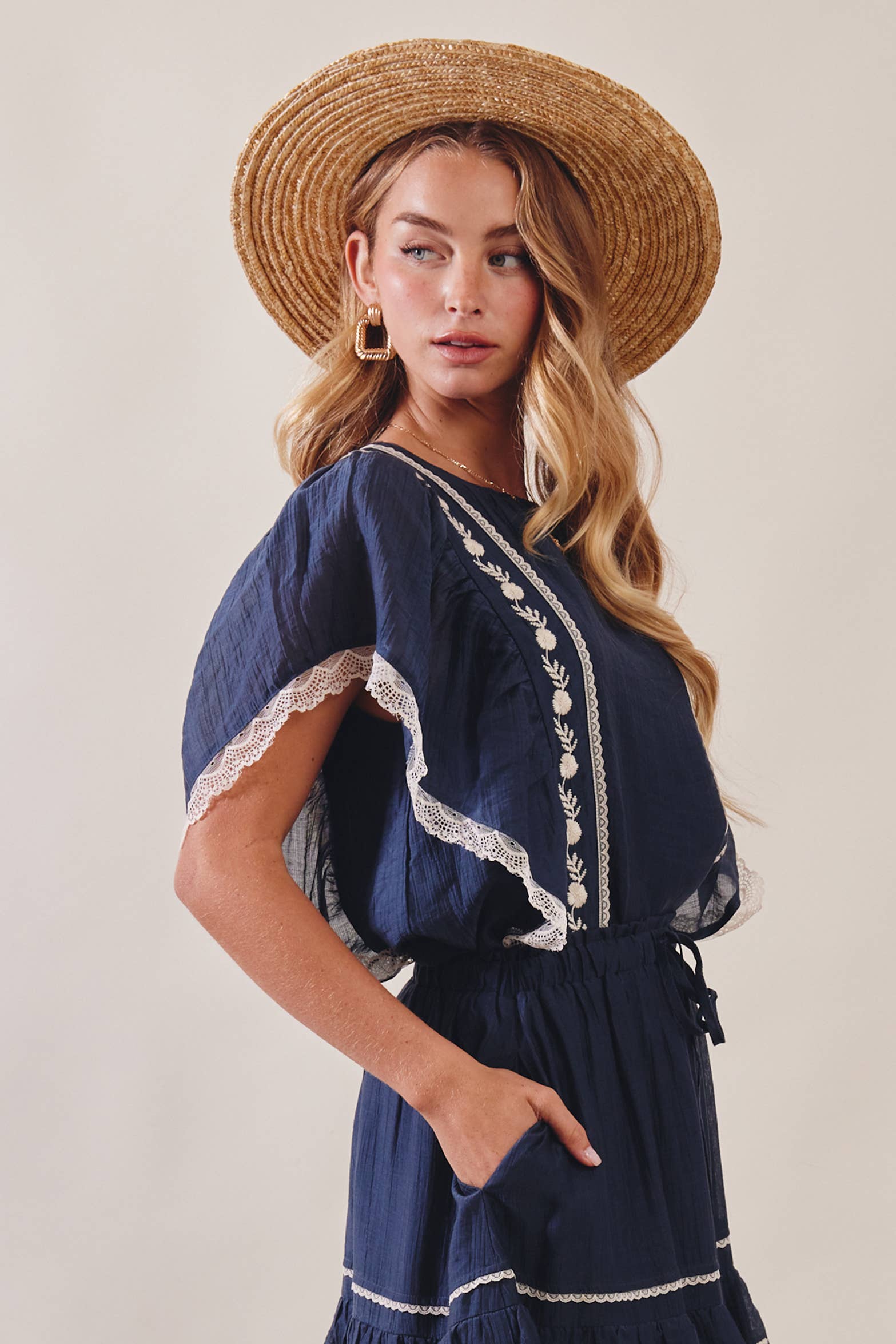 The Lace Trimmed Embroidered Top - Image 16