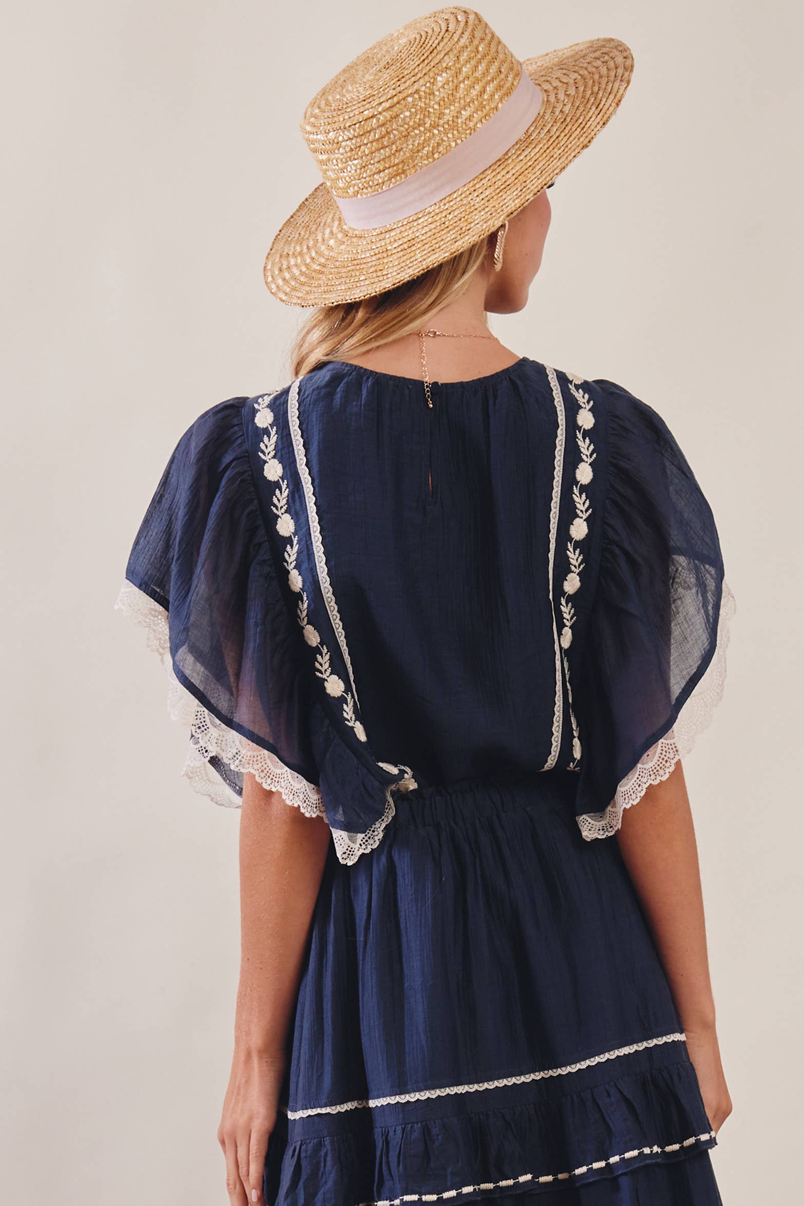 The Lace Trimmed Embroidered Top - Image 17