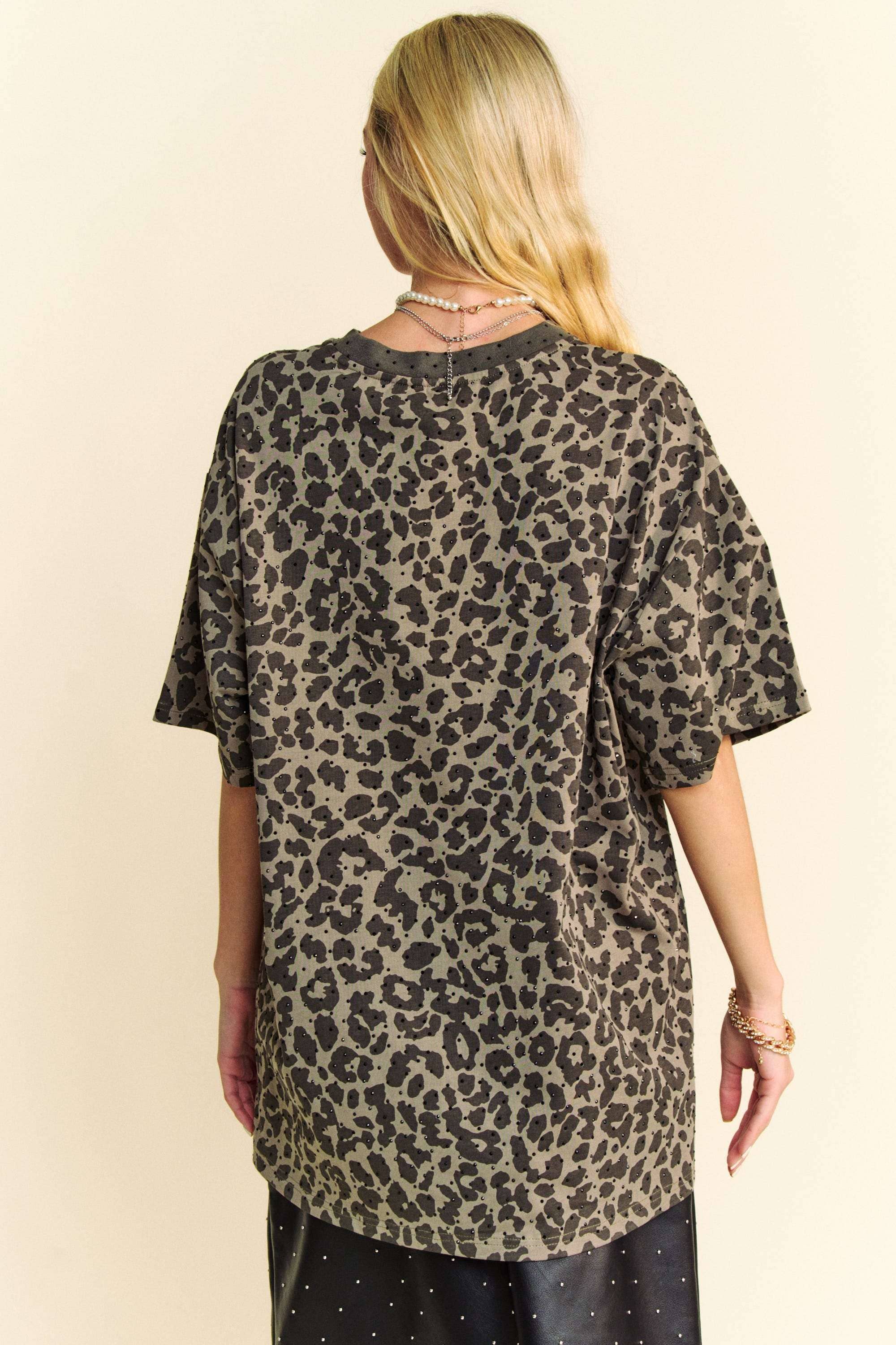 The Wild Rhinestone and Leopard Plus Tee - Image 4