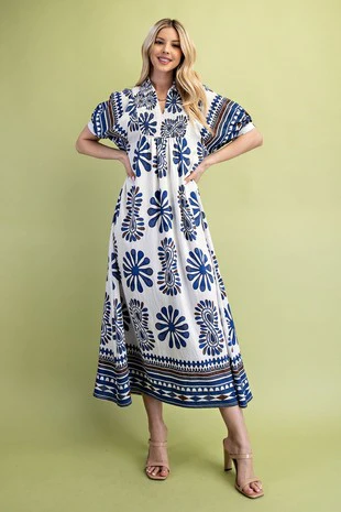 Vanna Smocked Boho Maxi Dress - Image 3